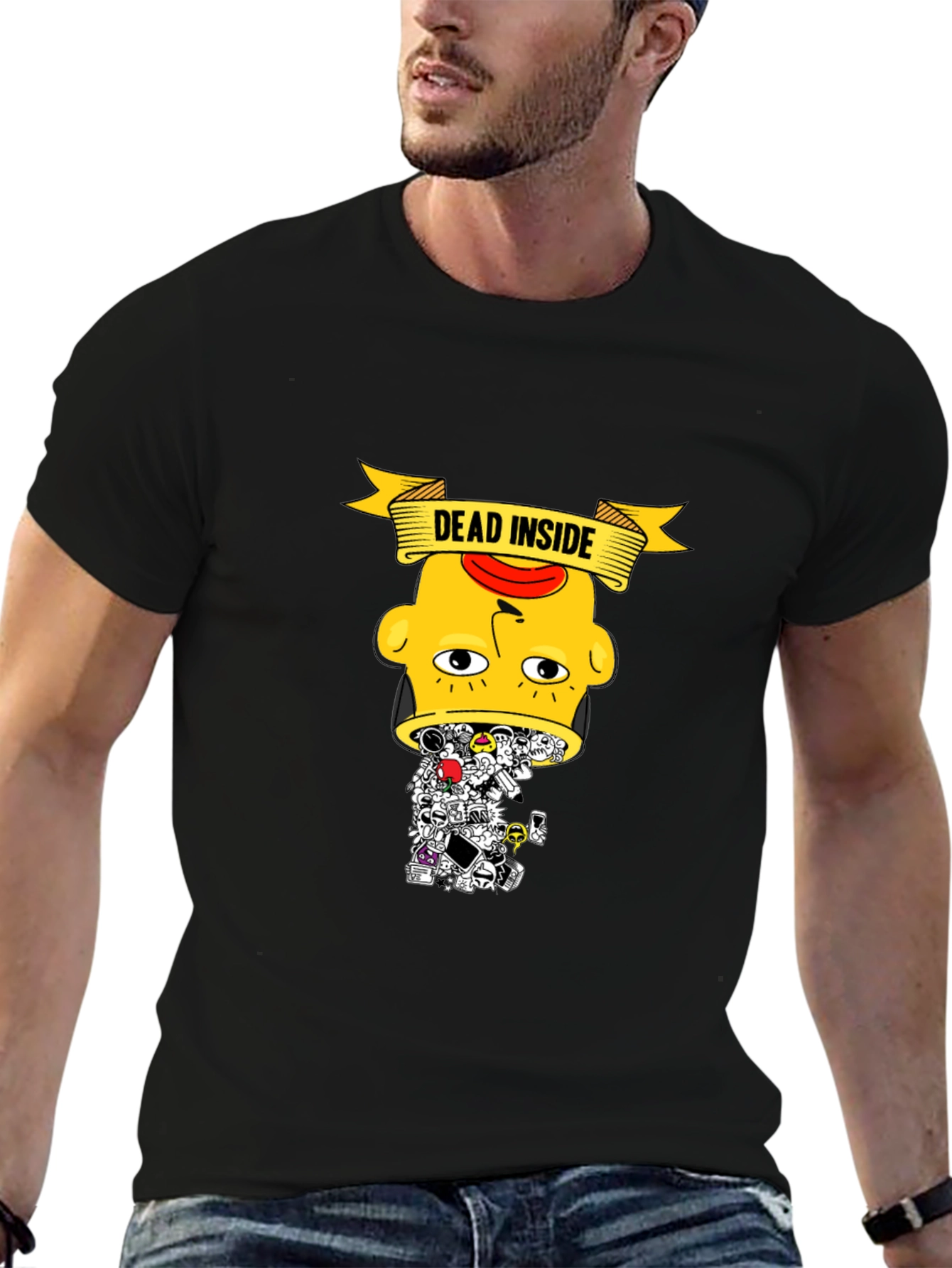 Dead Inside Graphic Tee - Trendy Black T-Shirt
