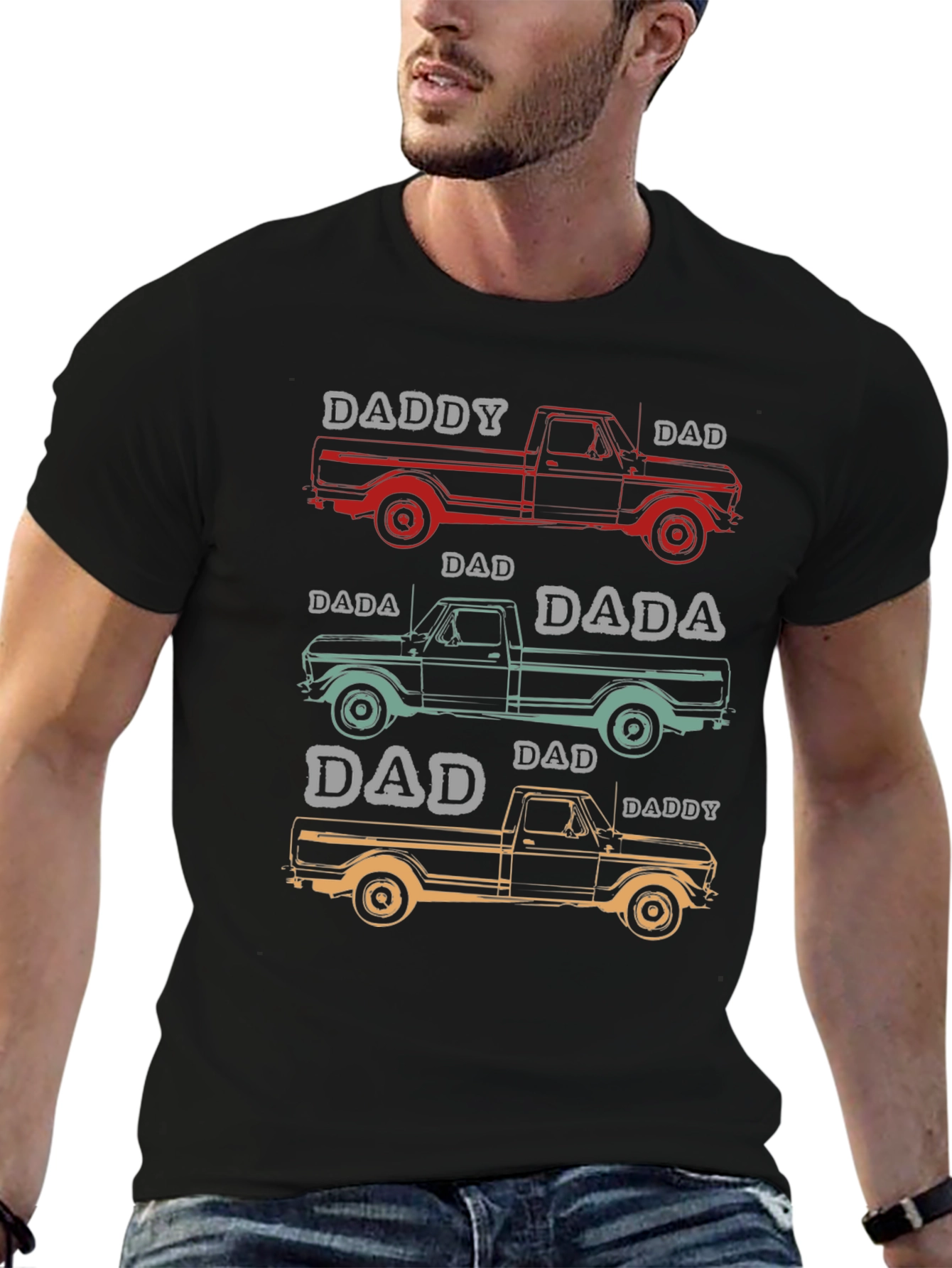 Daddy Dad Truck Graphic Tee - Fathers Day Gift