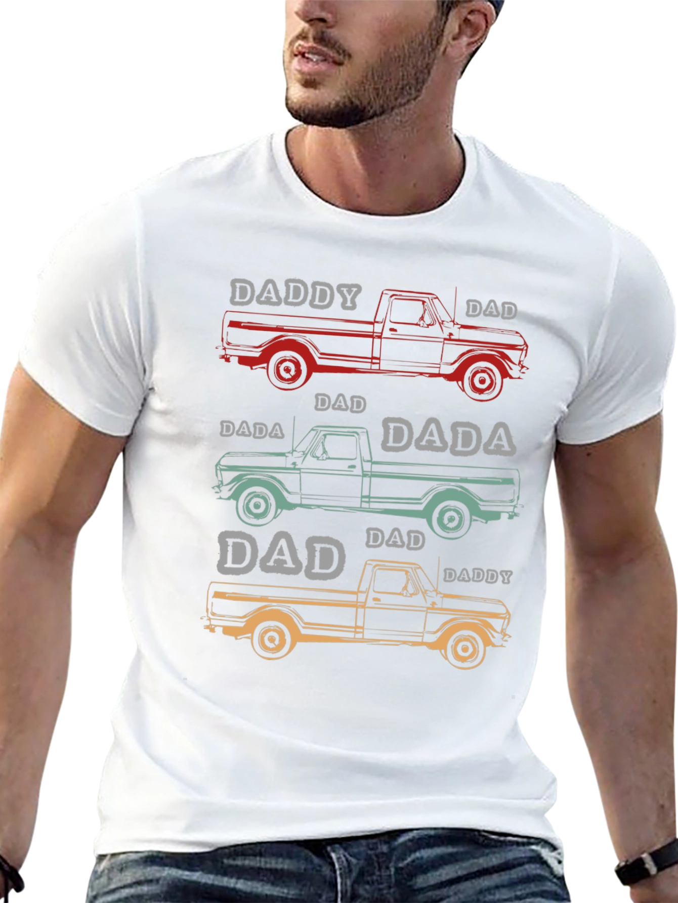 Daddy Dad Truck Graphic Tee - Fathers Day Gift