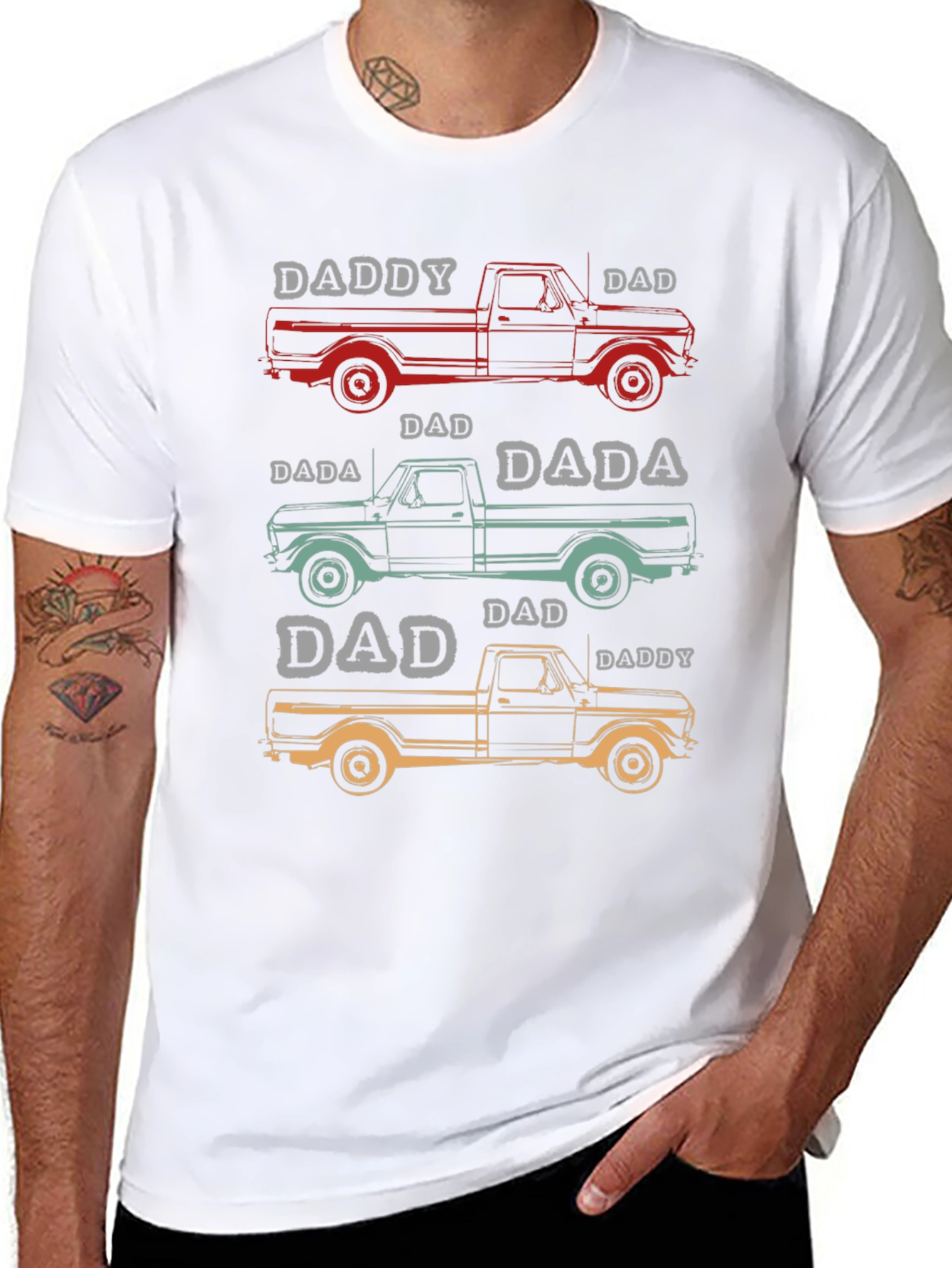 Daddy Dad Truck Graphic Tee - Fathers Day Gift