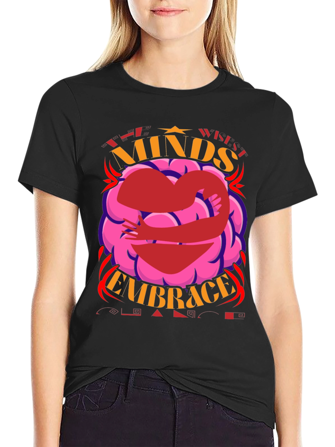 Minds Embrace Graphic Tee - Unisex Black T-Shirt