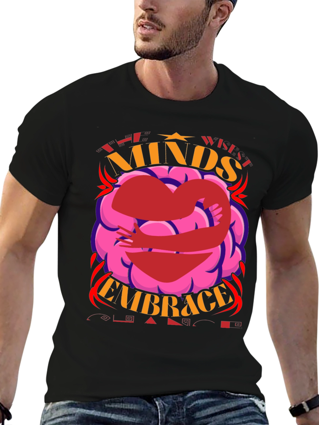Minds Embrace Graphic Tee - Unisex Black T-Shirt