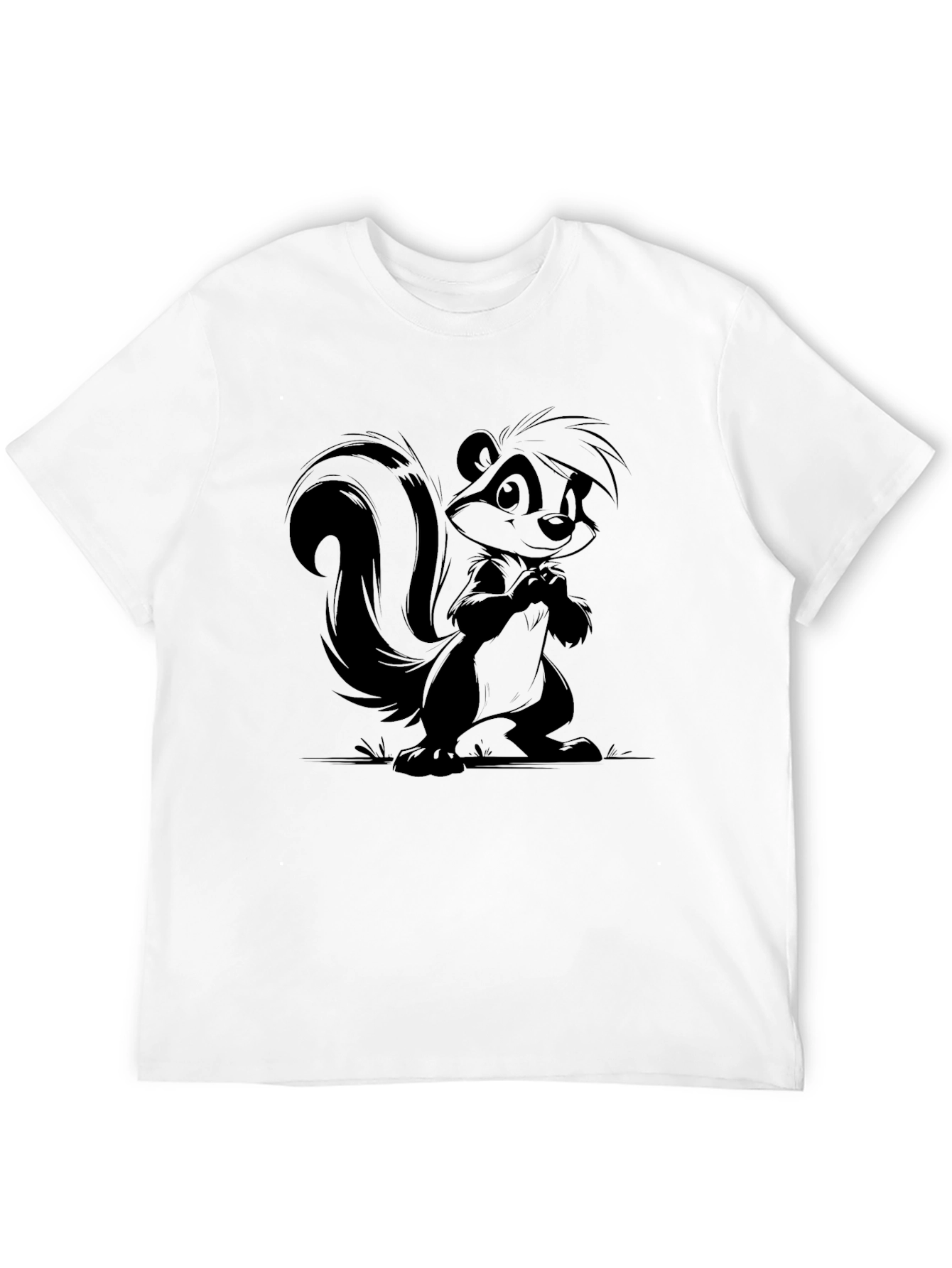 Skunk Cartoon Graphic Print T-Shirt