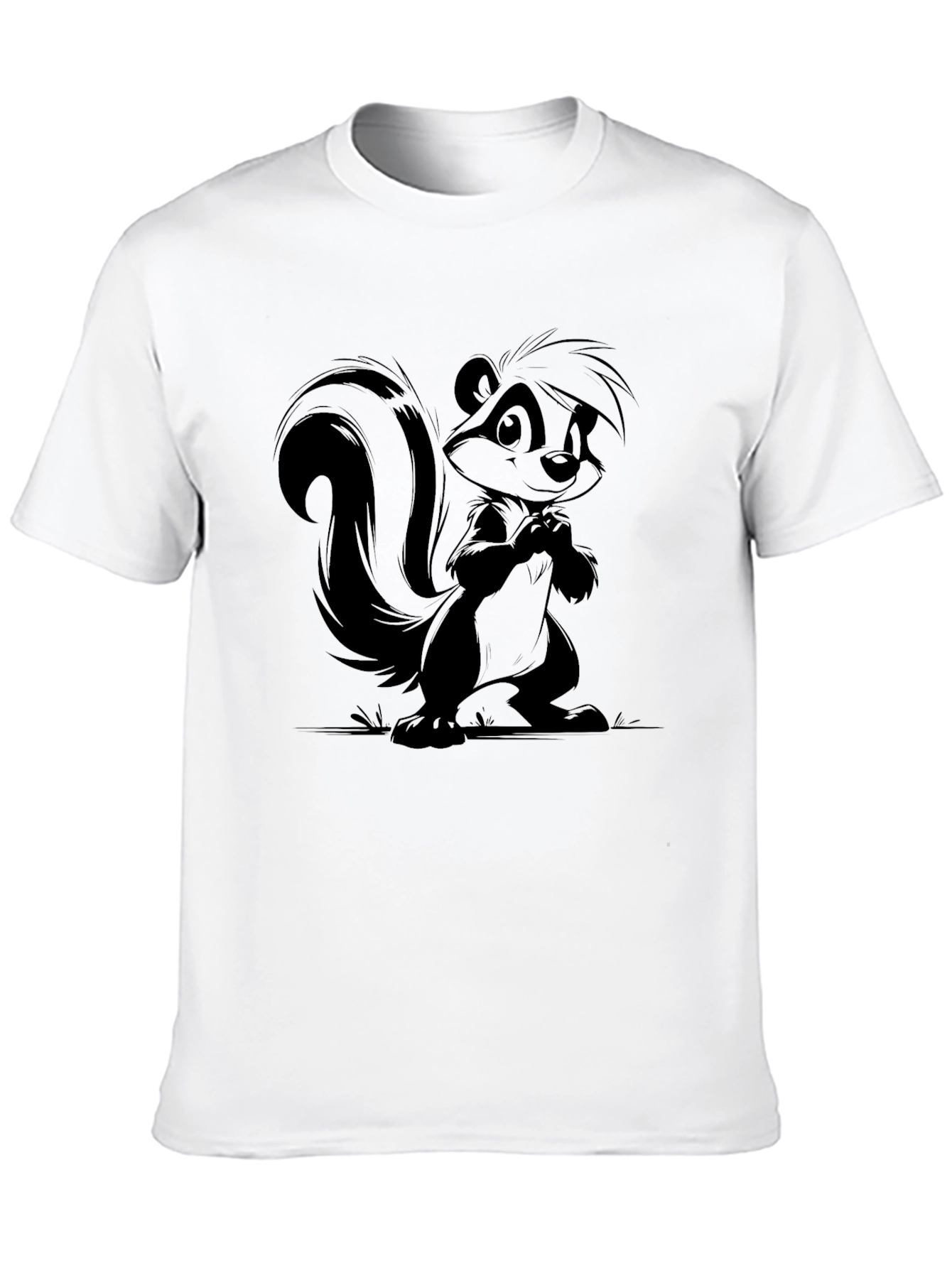 Skunk Cartoon Graphic Print T-Shirt