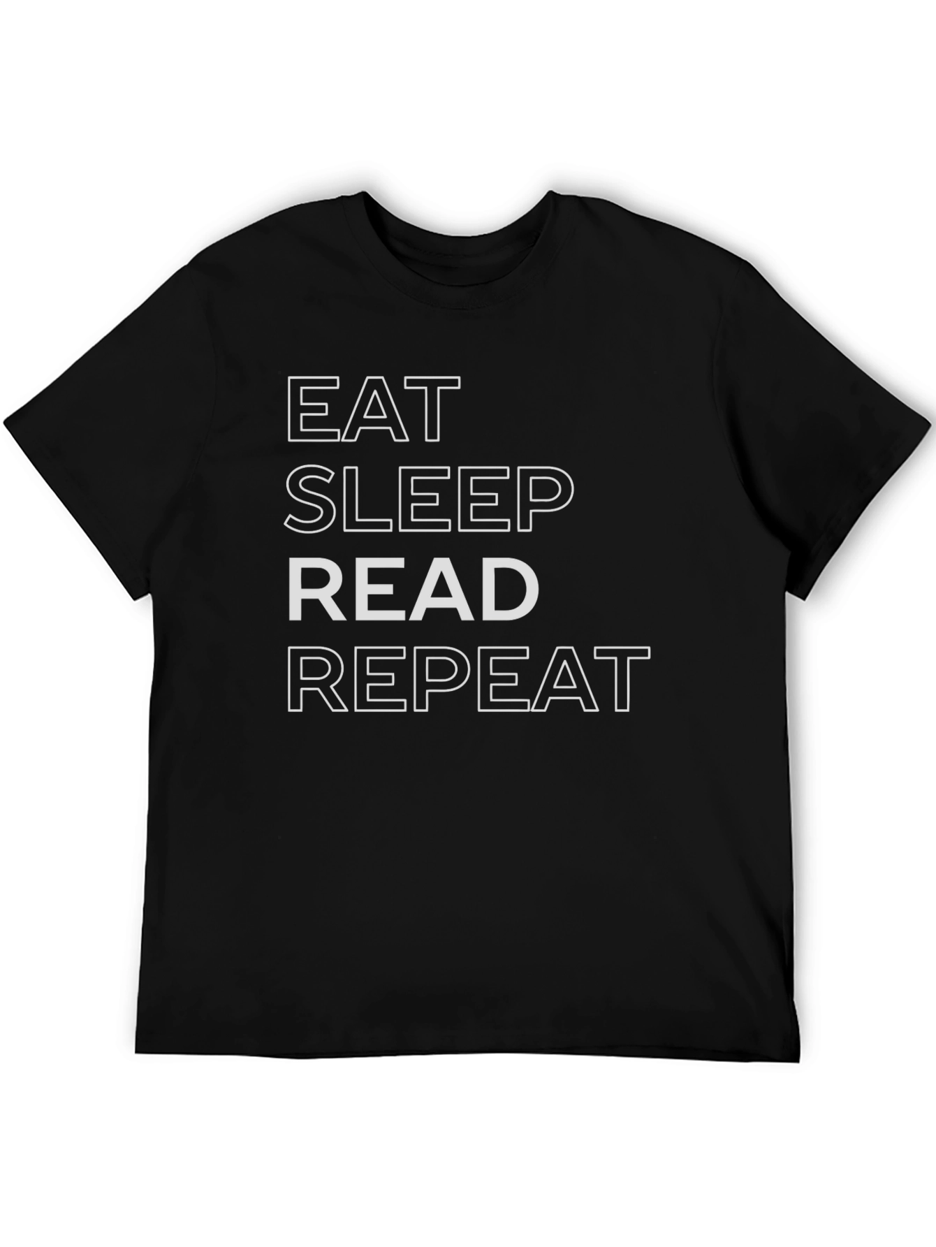 Eat Sleep Read Repeat Black Graphic Tee