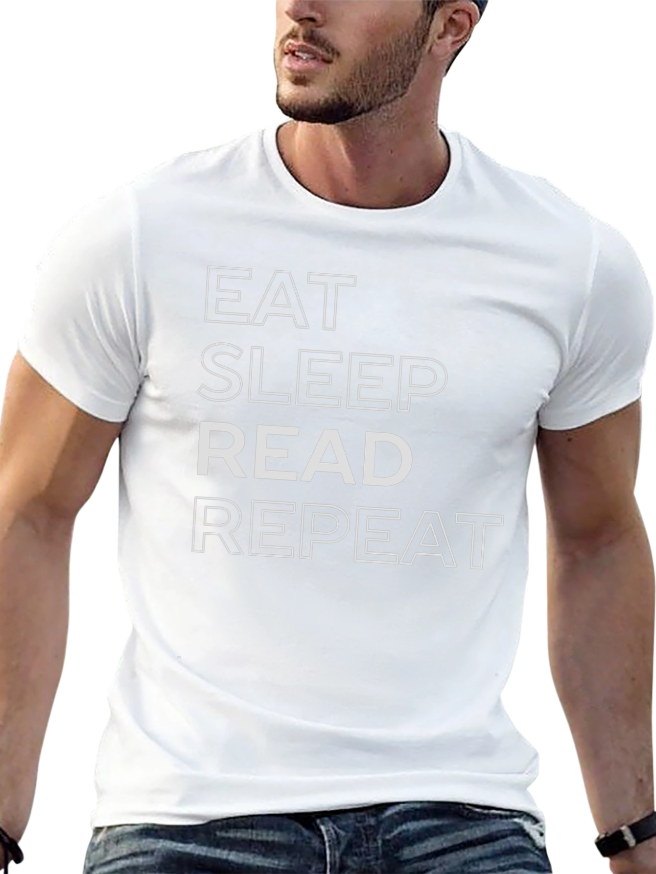Eat Sleep Read Repeat Black Graphic Tee