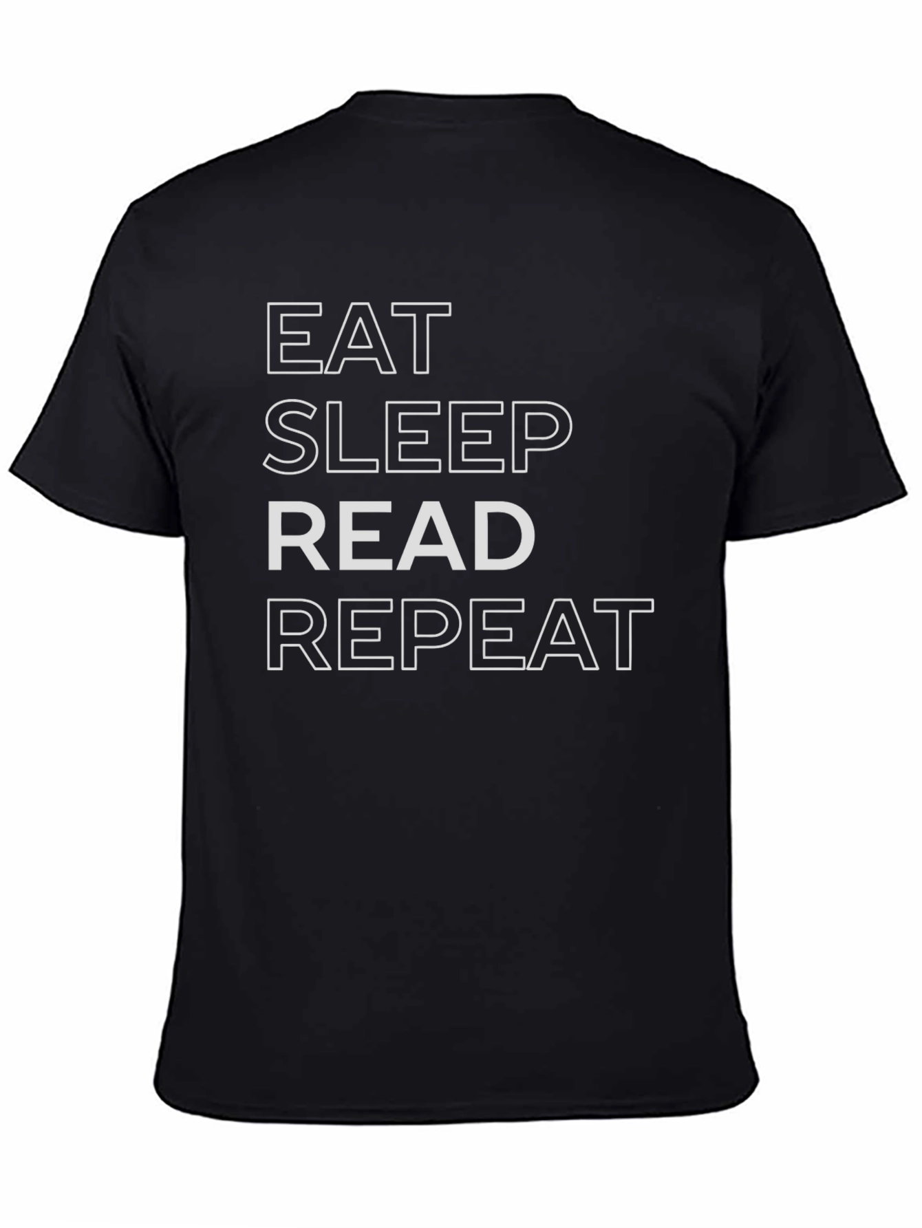Eat Sleep Read Repeat Black Graphic Tee