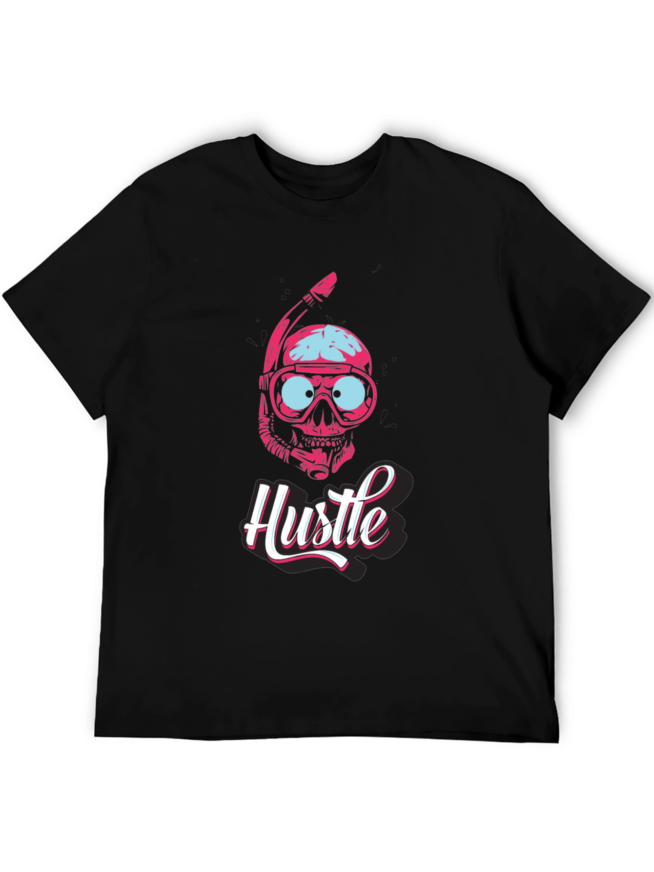 Diver Skull Hustle Graphic Tee - Black