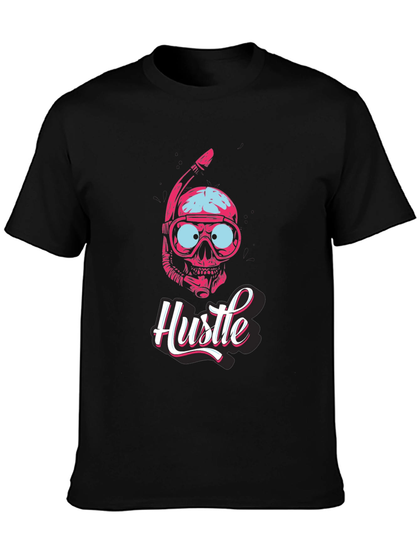 Diver Skull Hustle Graphic Tee - Black