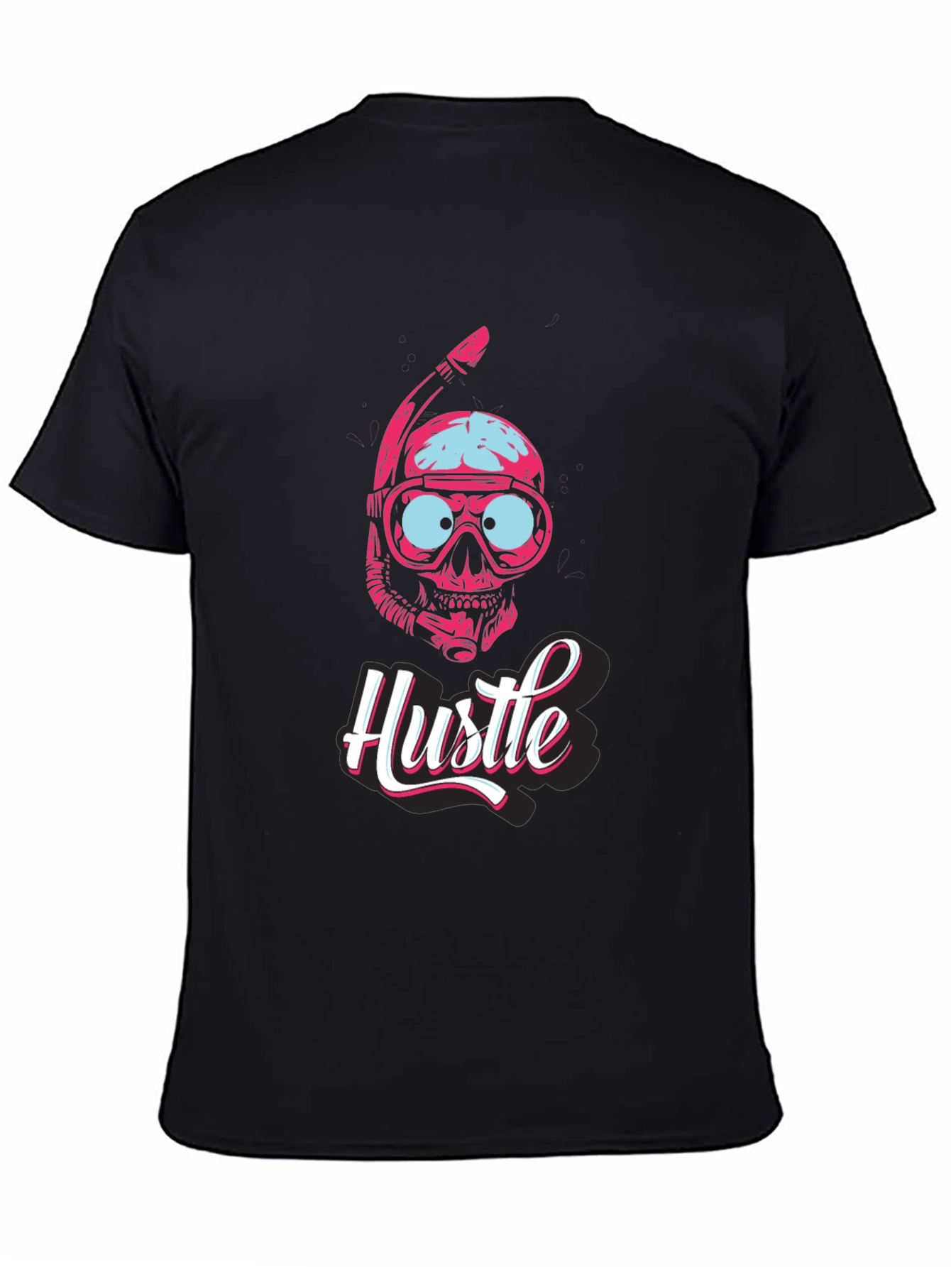 Diver Skull Hustle Graphic Tee - Black