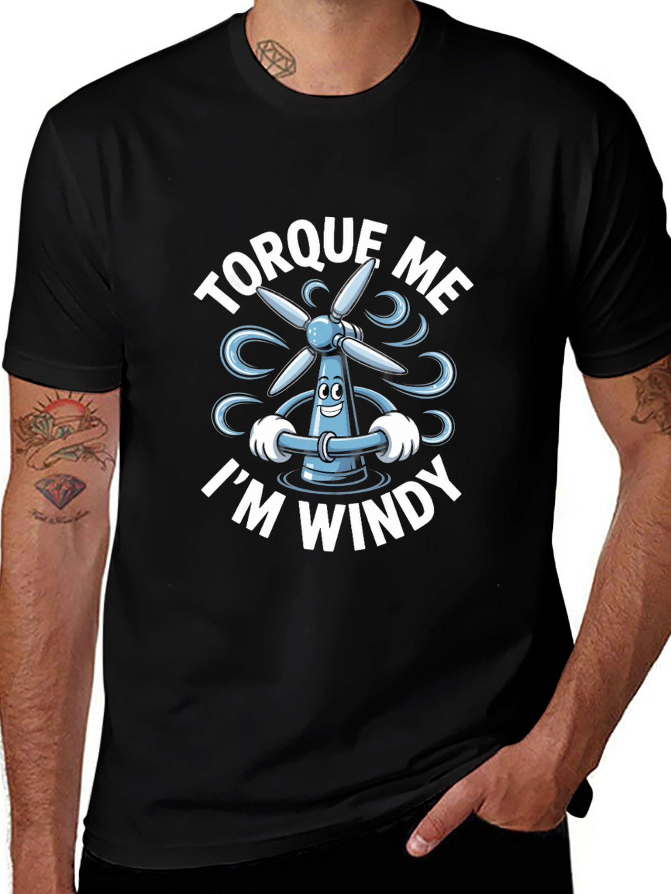 Torque Me Im Windy Black T-Shirt