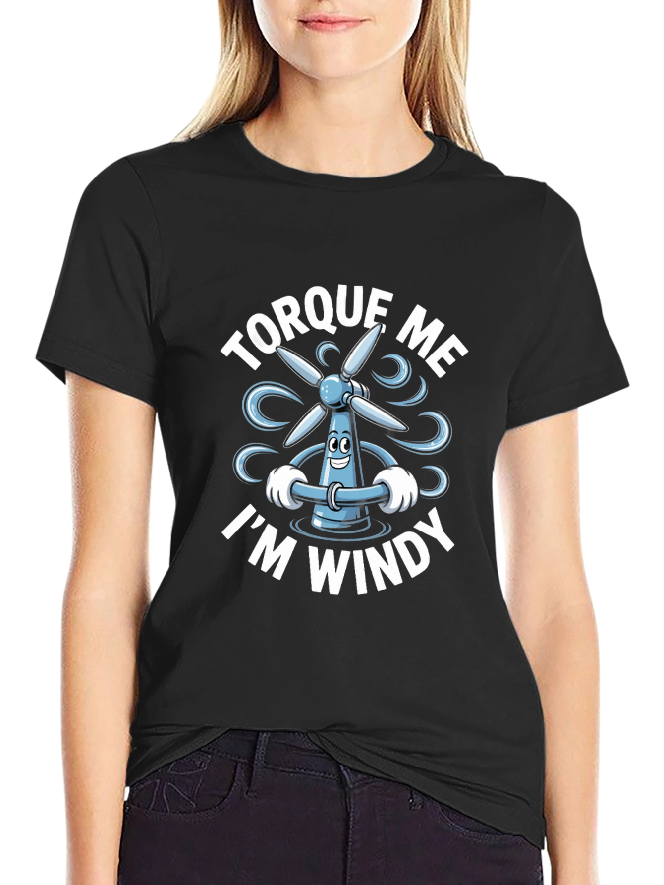 Torque Me Im Windy Black T-Shirt