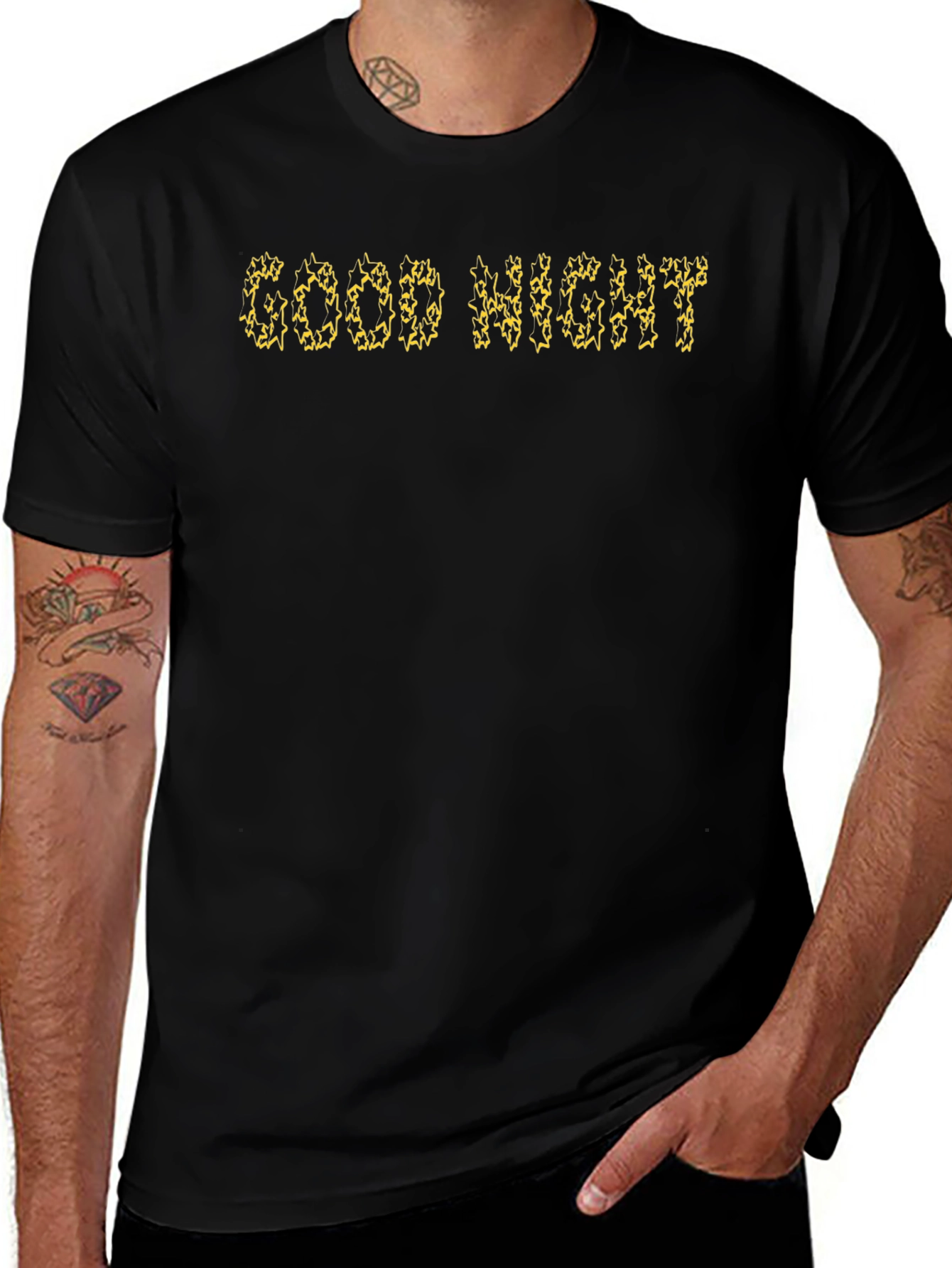 Good Night Black Crew Neck T-Shirt