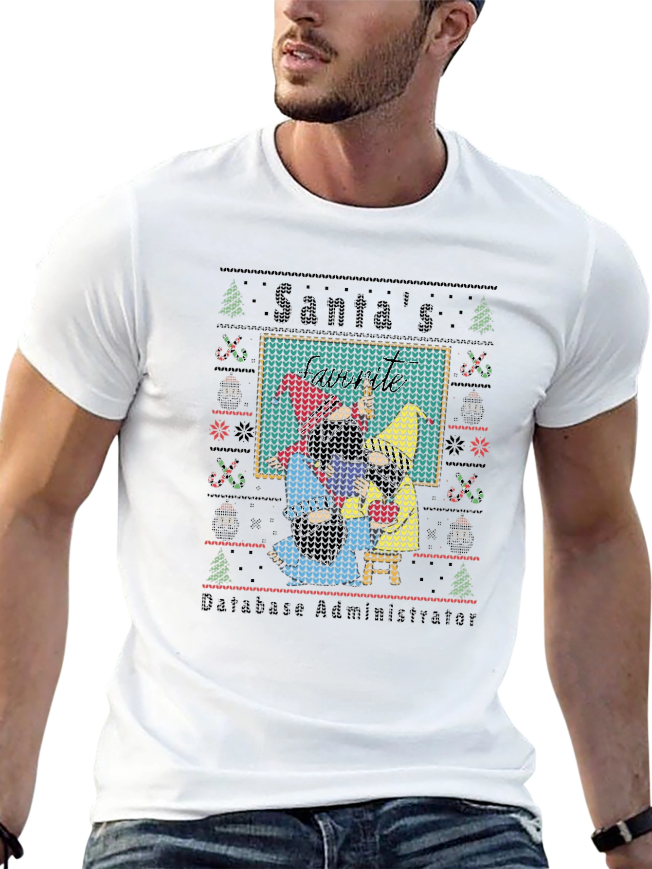 Santas Database Administrator Ugly Sweater T-Shirt