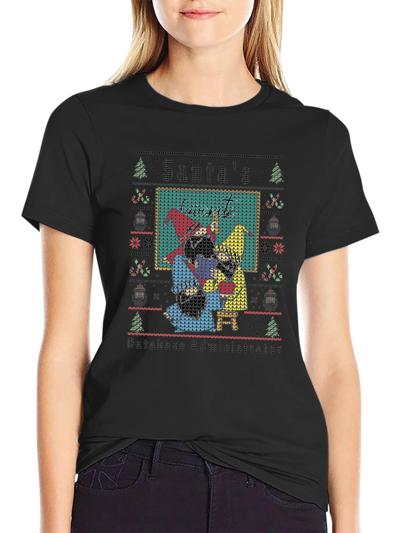 Santas Database Administrator Ugly Sweater T-Shirt