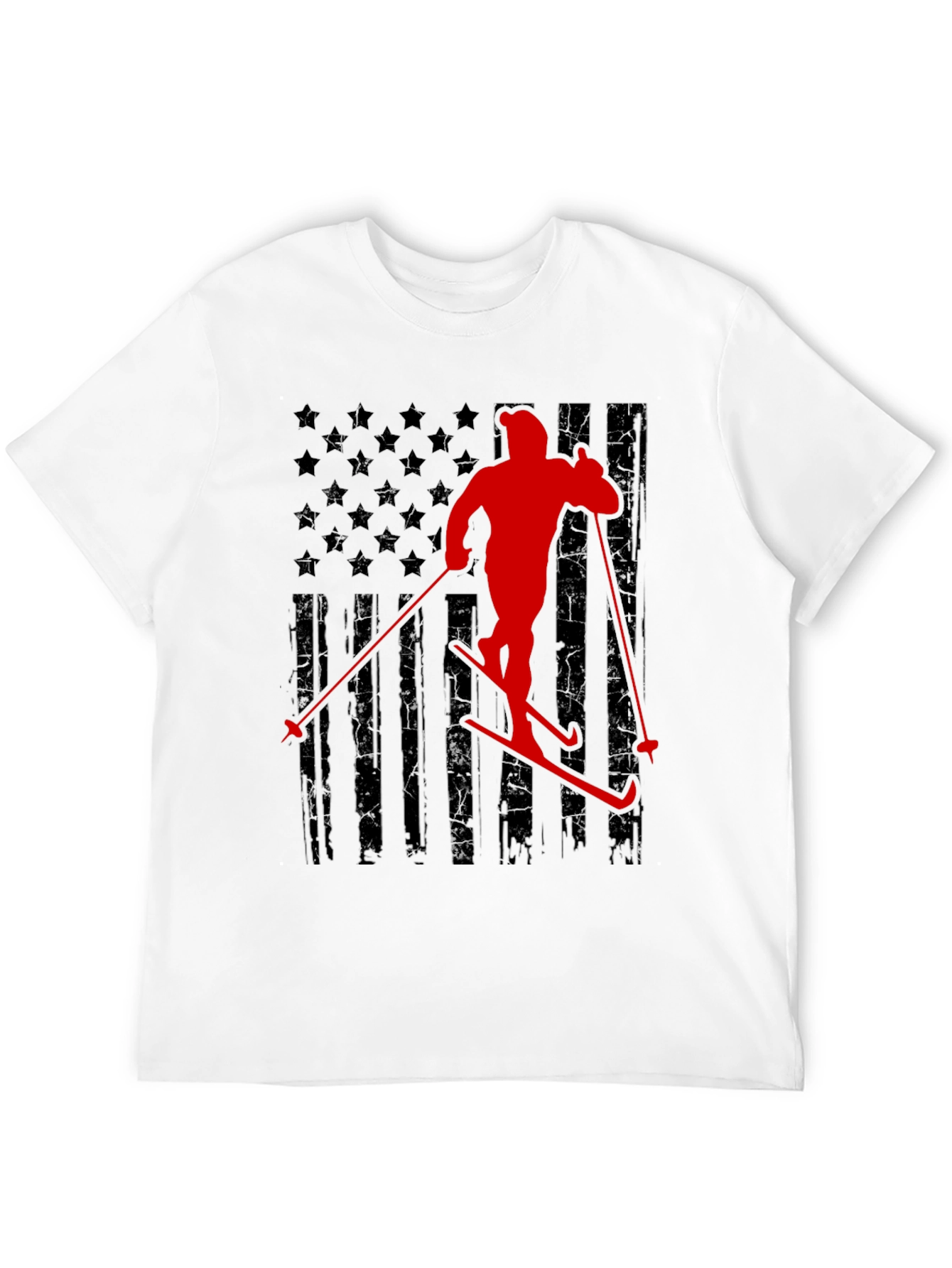 Skiing USA Flag T-Shirt