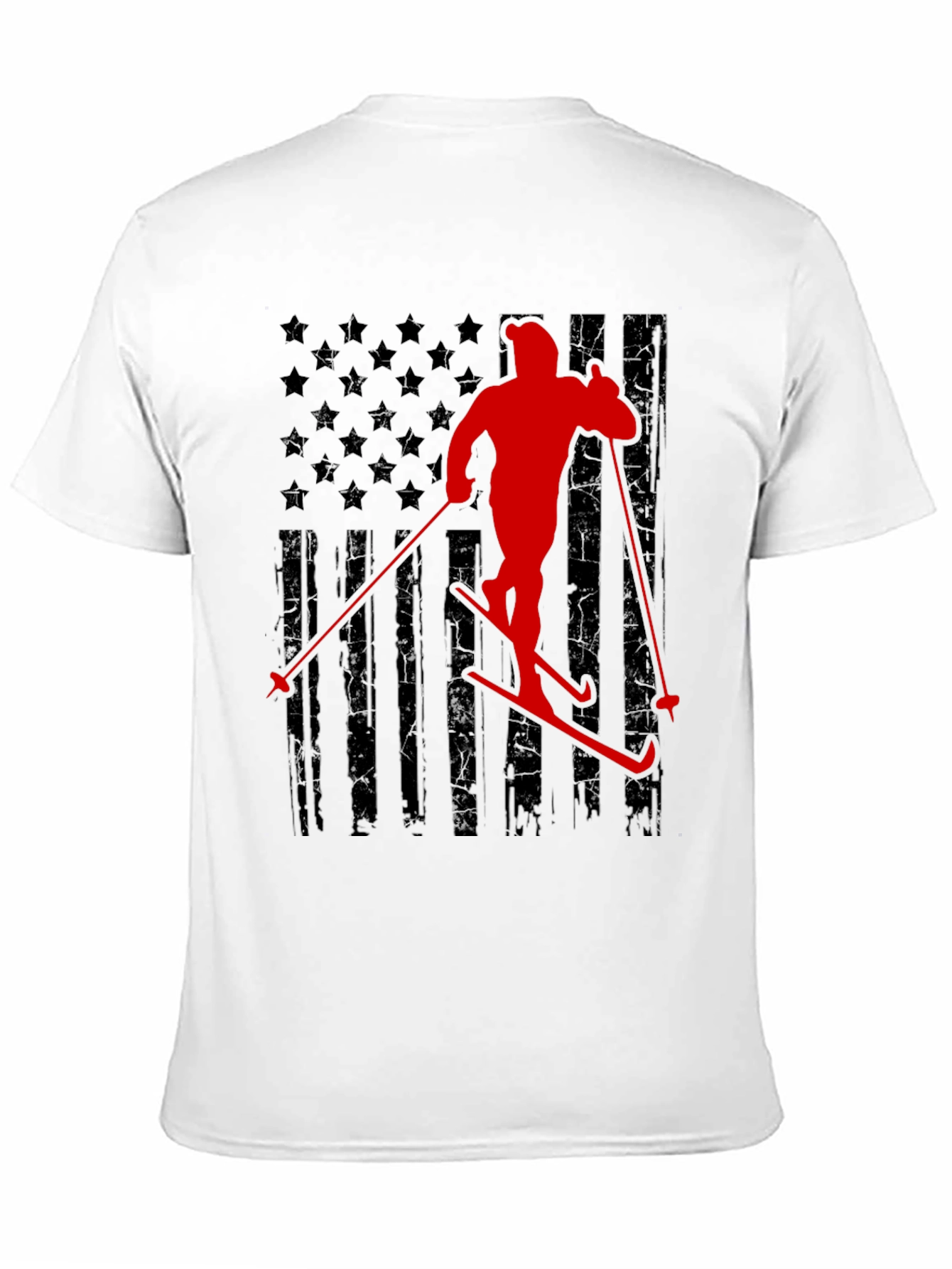 Skiing USA Flag T-Shirt