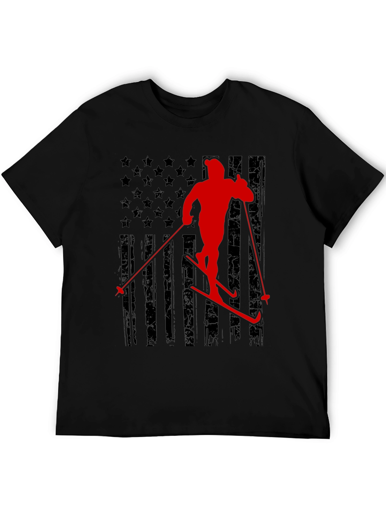 Skiing USA Flag T-Shirt