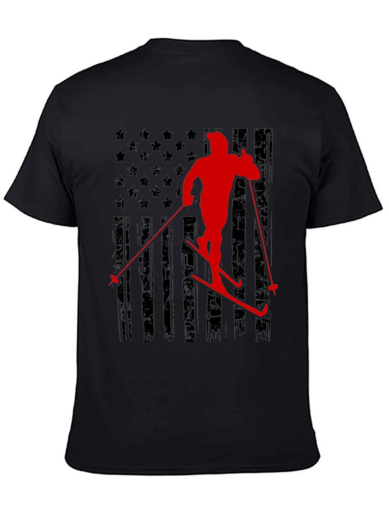 Skiing USA Flag T-Shirt