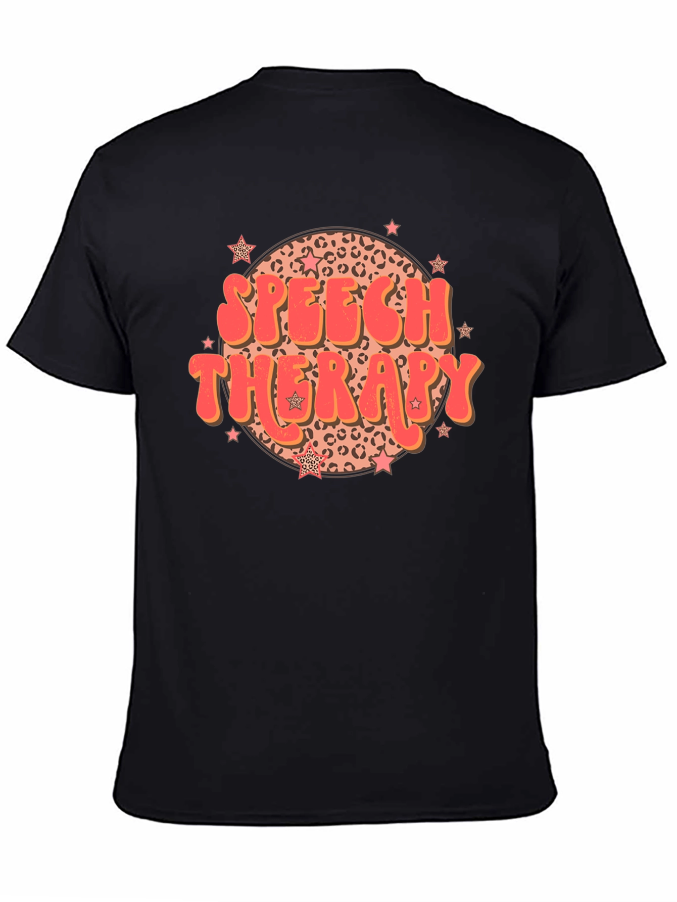 Speech Therapy Leopard Print Star T-Shirt