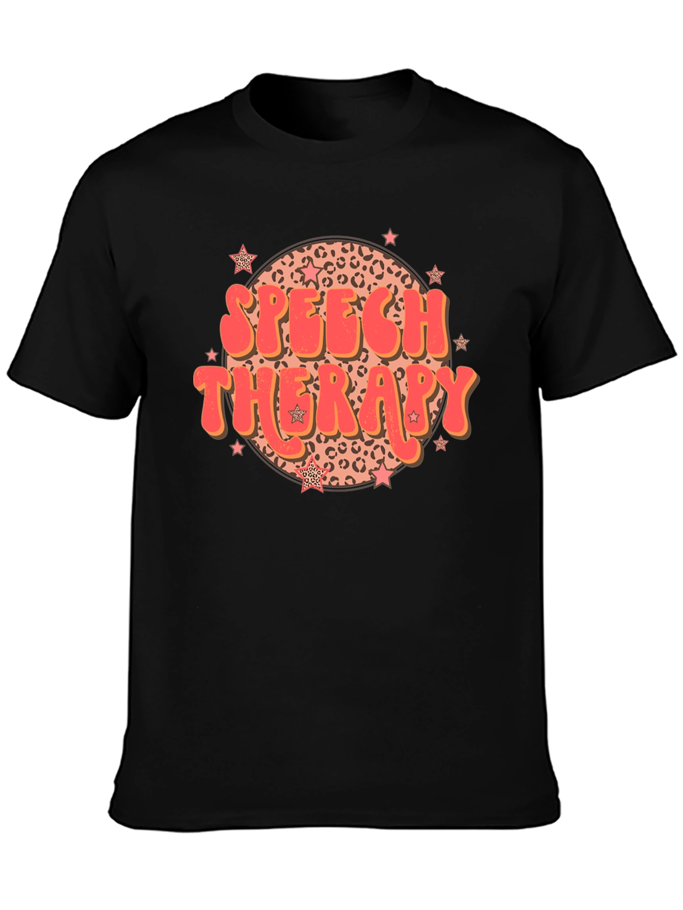 Speech Therapy Leopard Print Star T-Shirt