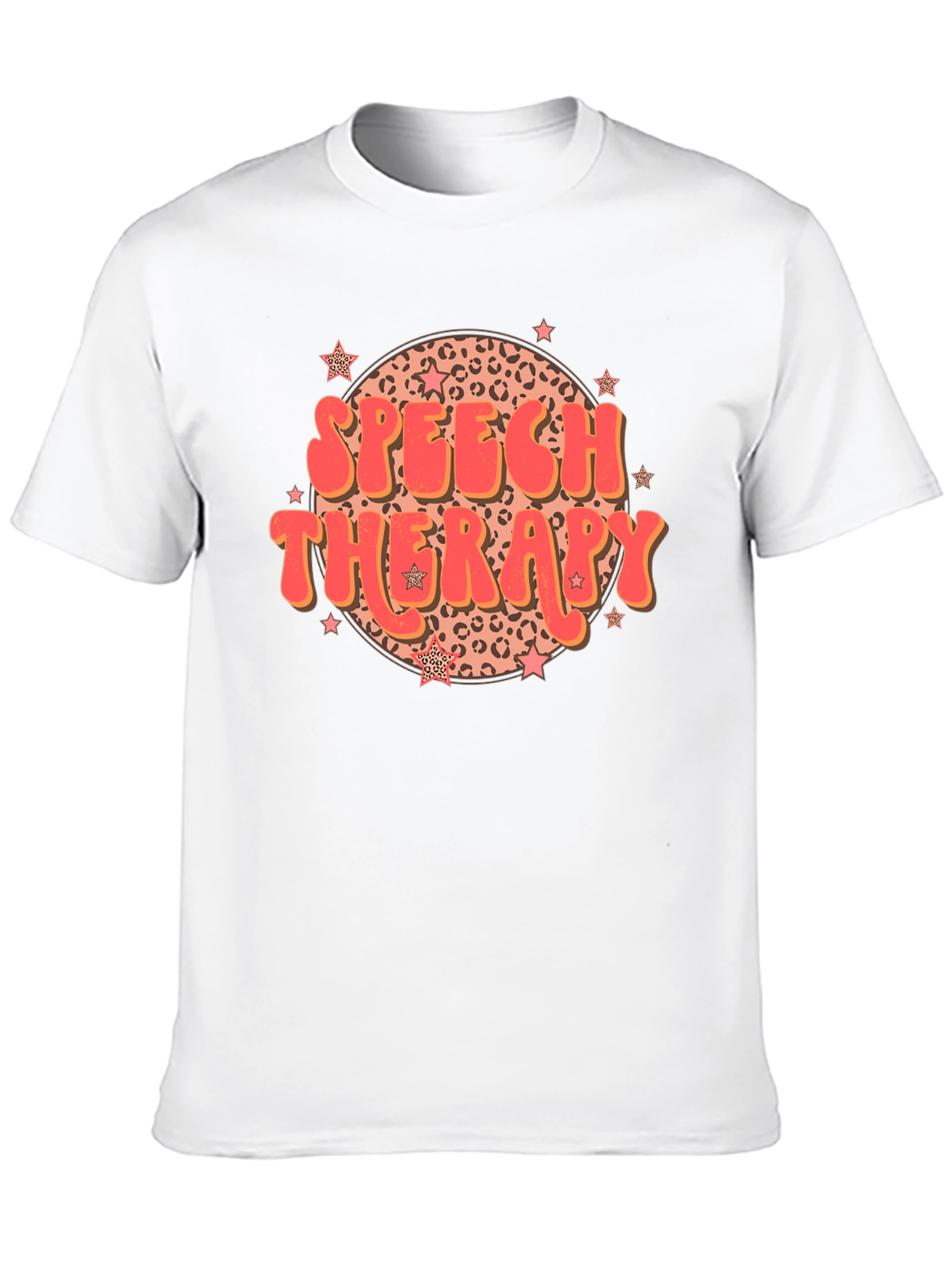 Speech Therapy Leopard Print Star T-Shirt