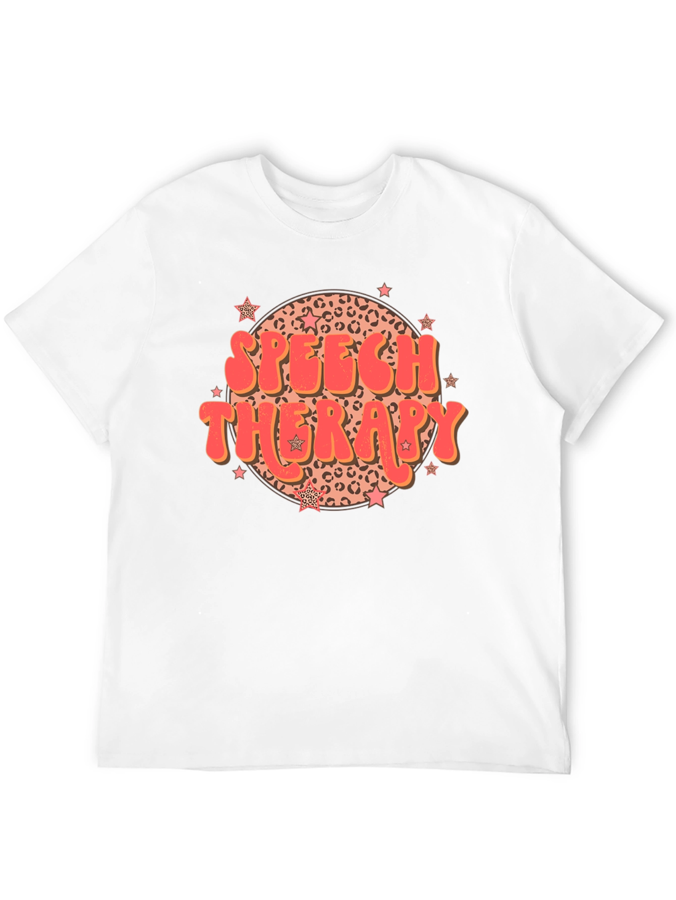 Speech Therapy Leopard Print Star T-Shirt