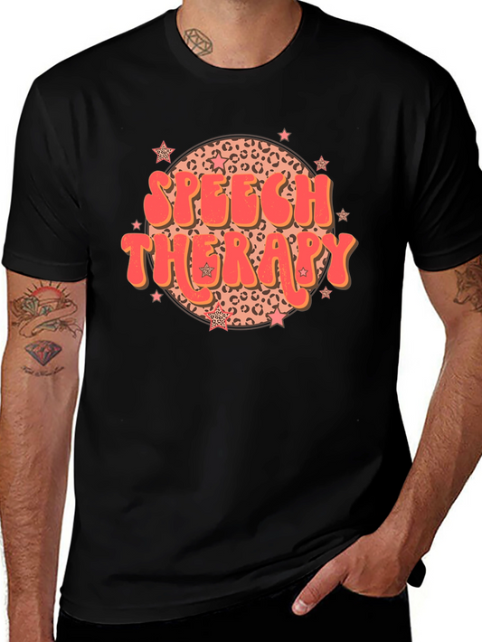 Speech Therapy Leopard Print Star T-Shirt