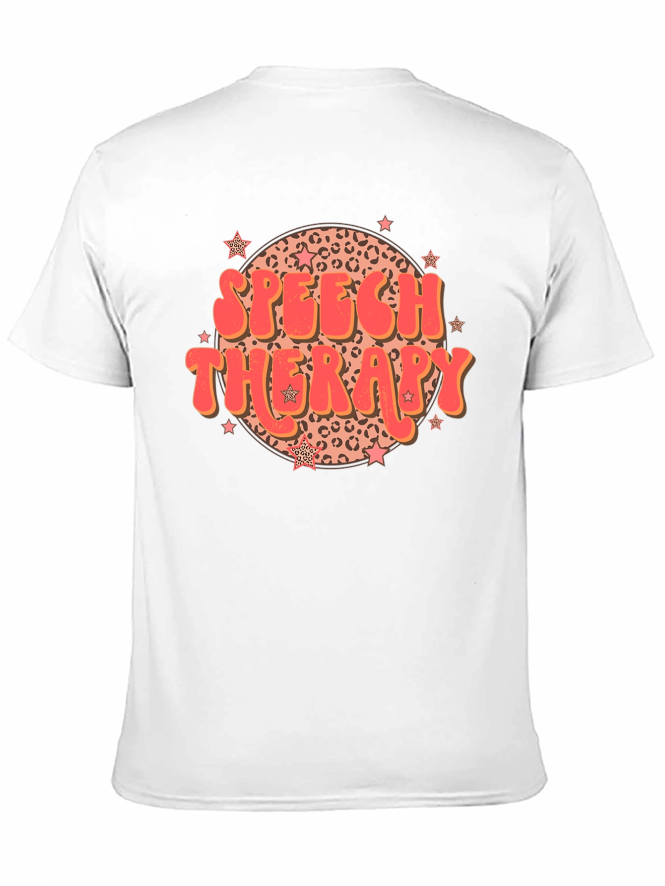 Speech Therapy Leopard Print Star T-Shirt