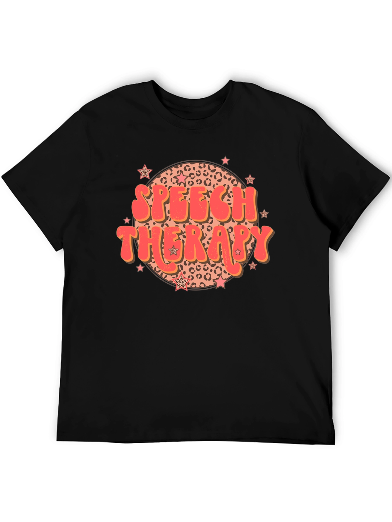 Speech Therapy Leopard Print Star T-Shirt