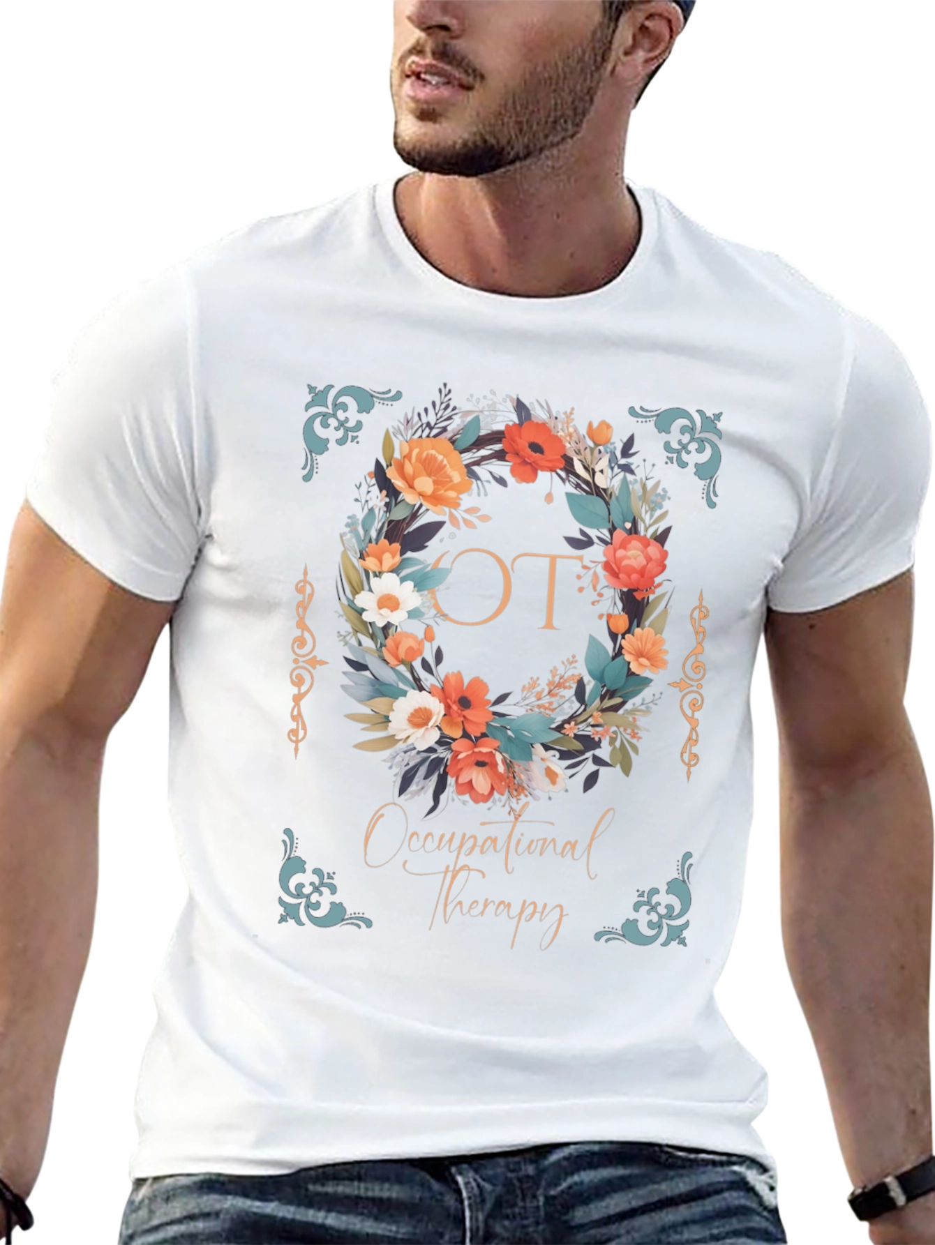 Occupational Therapy Floral Wreath Graphic Tee