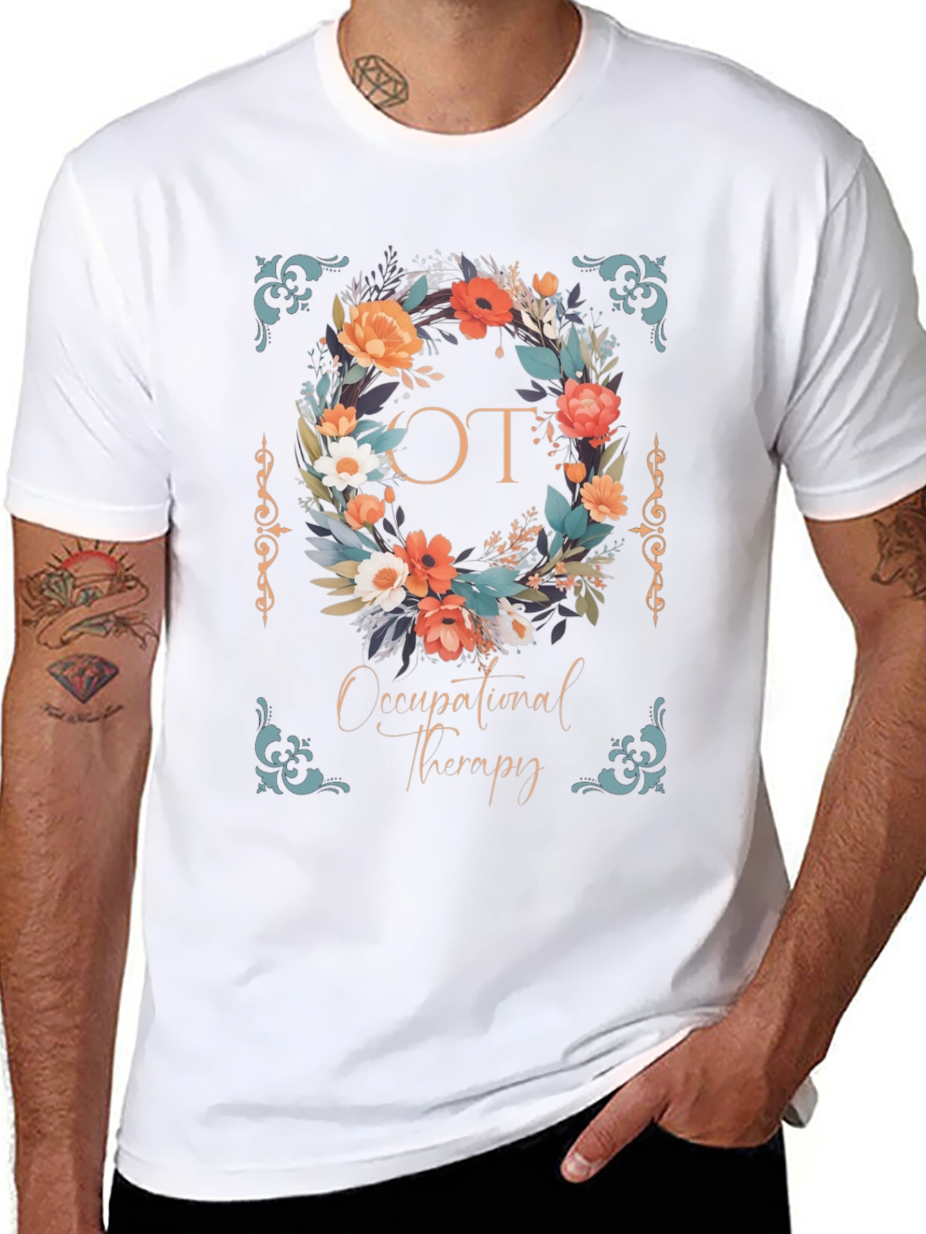 Occupational Therapy Floral Wreath Graphic Tee
