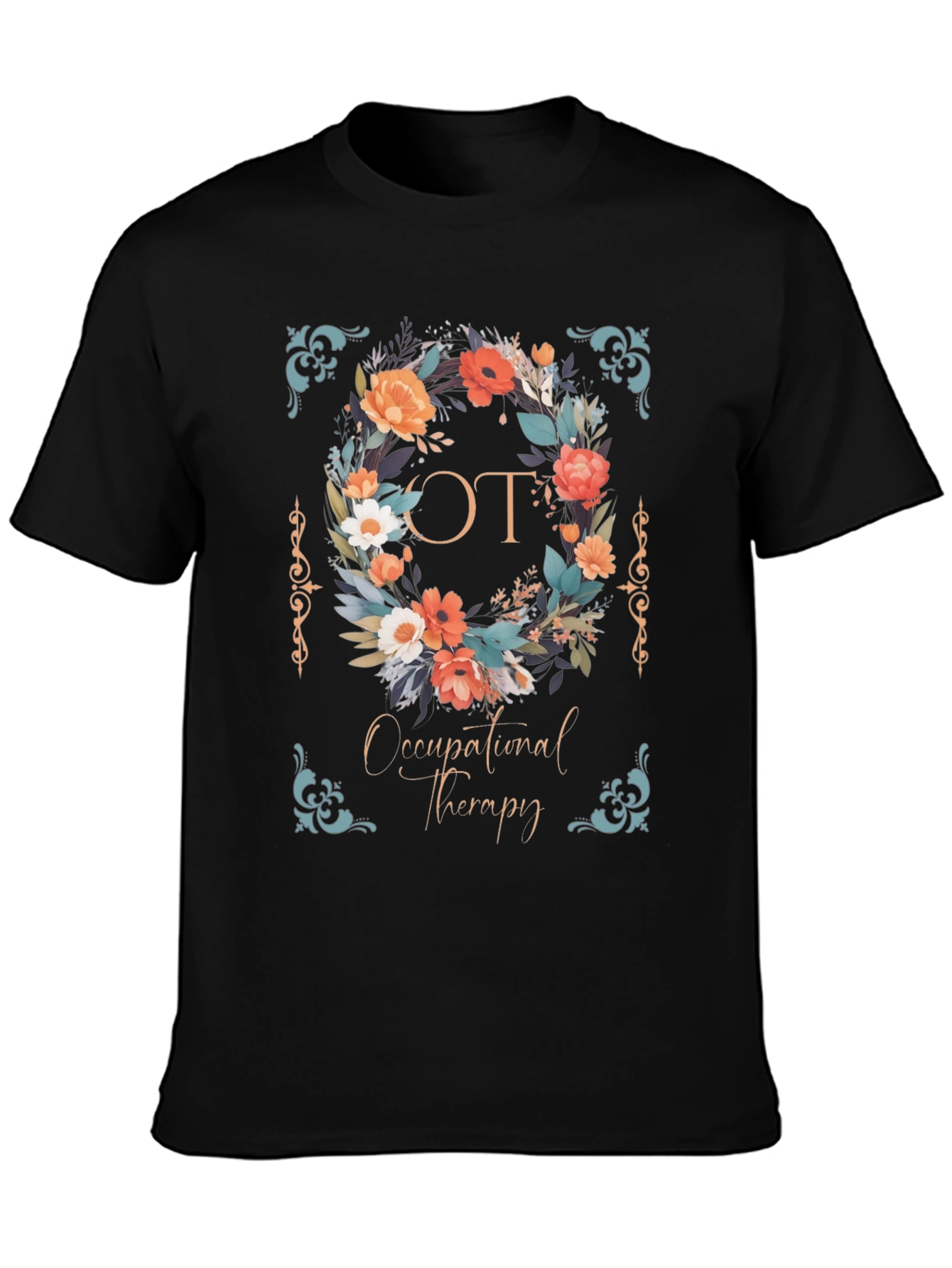 Occupational Therapy Floral Wreath Graphic Tee