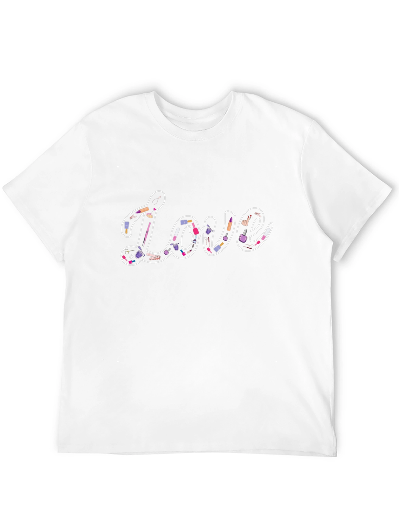 Love Makeup Design Black Tee Shirt