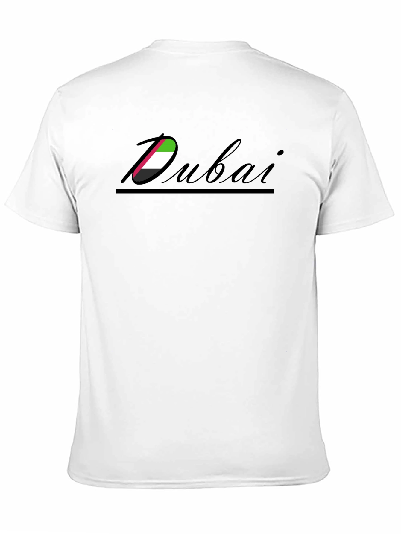 Dubai Flag Graphic Print Black T-Shirt