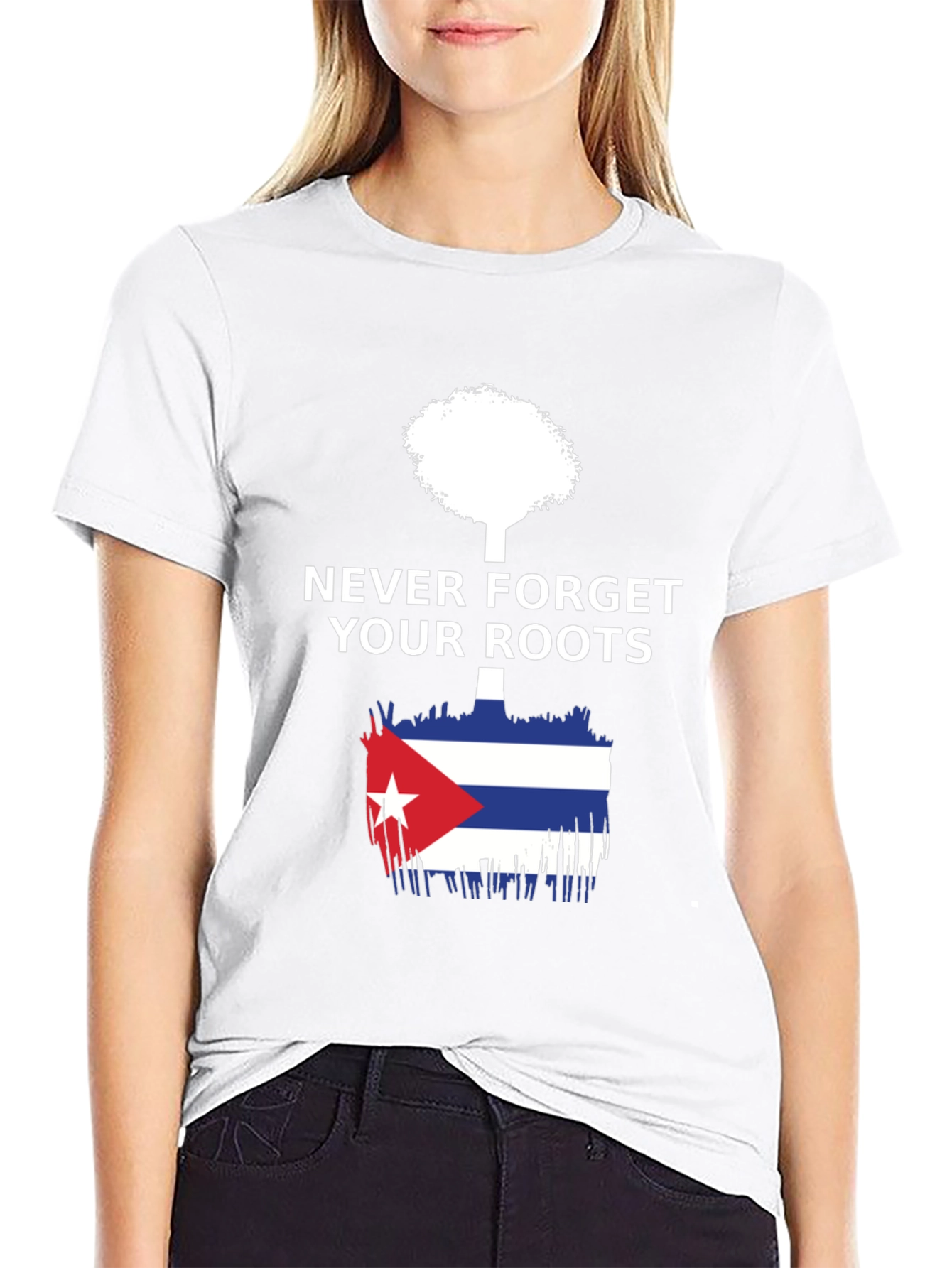 Never Forget Roots Cuba Flag Tree T-Shirt