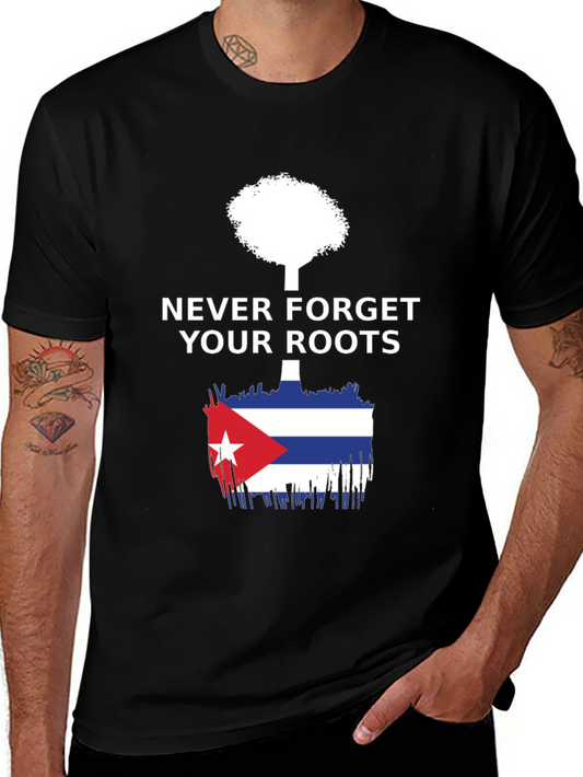 Never Forget Roots Cuba Flag Tree T-Shirt