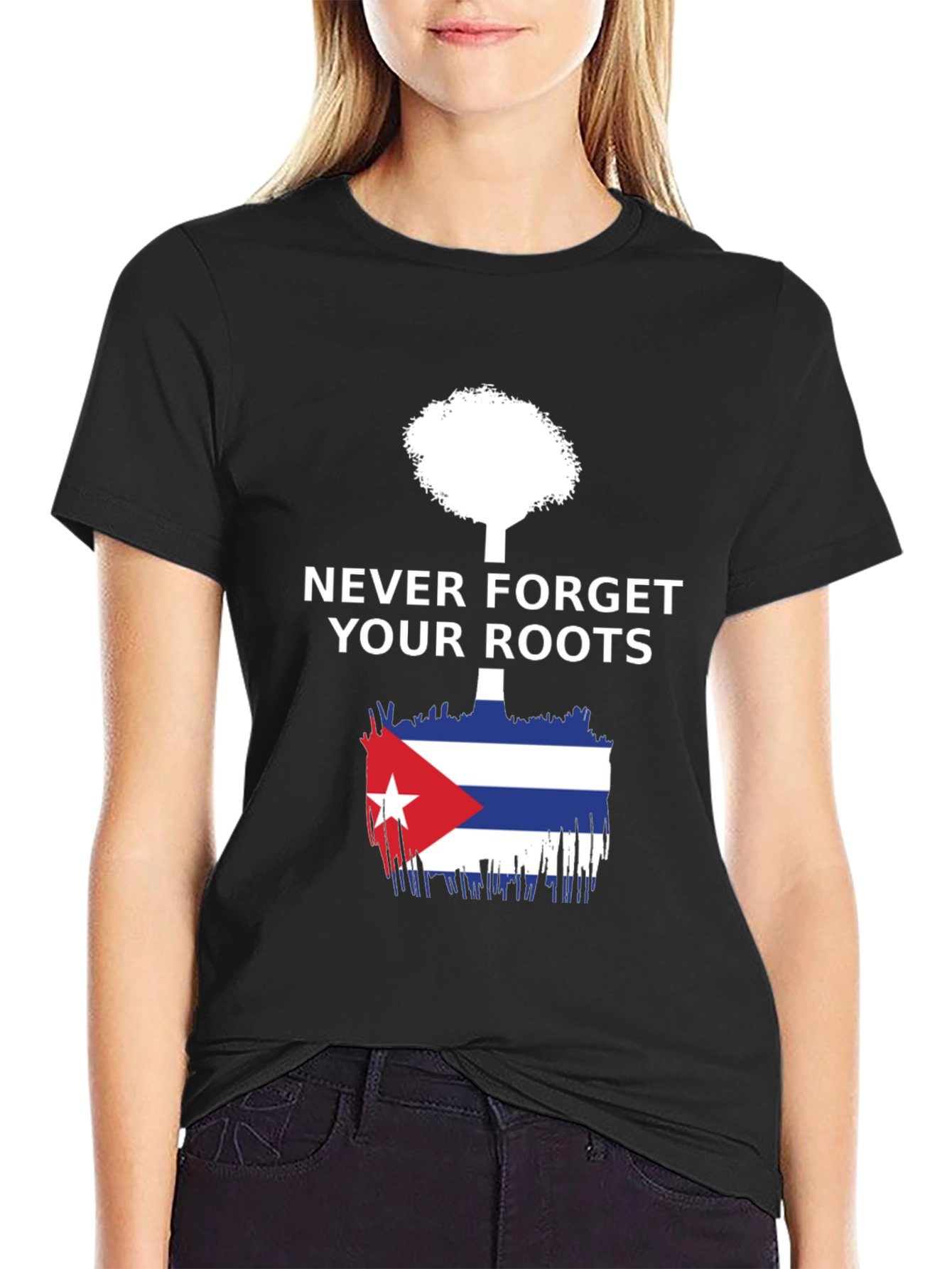 Never Forget Roots Cuba Flag Tree T-Shirt