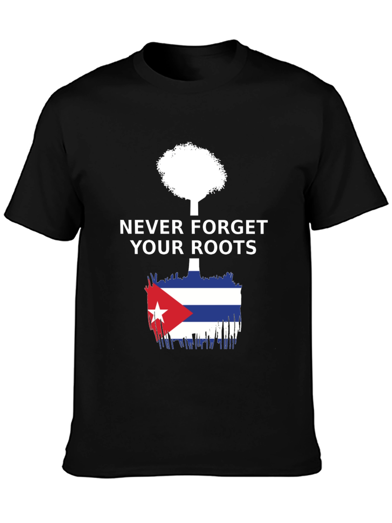 Never Forget Roots Cuba Flag Tree T-Shirt
