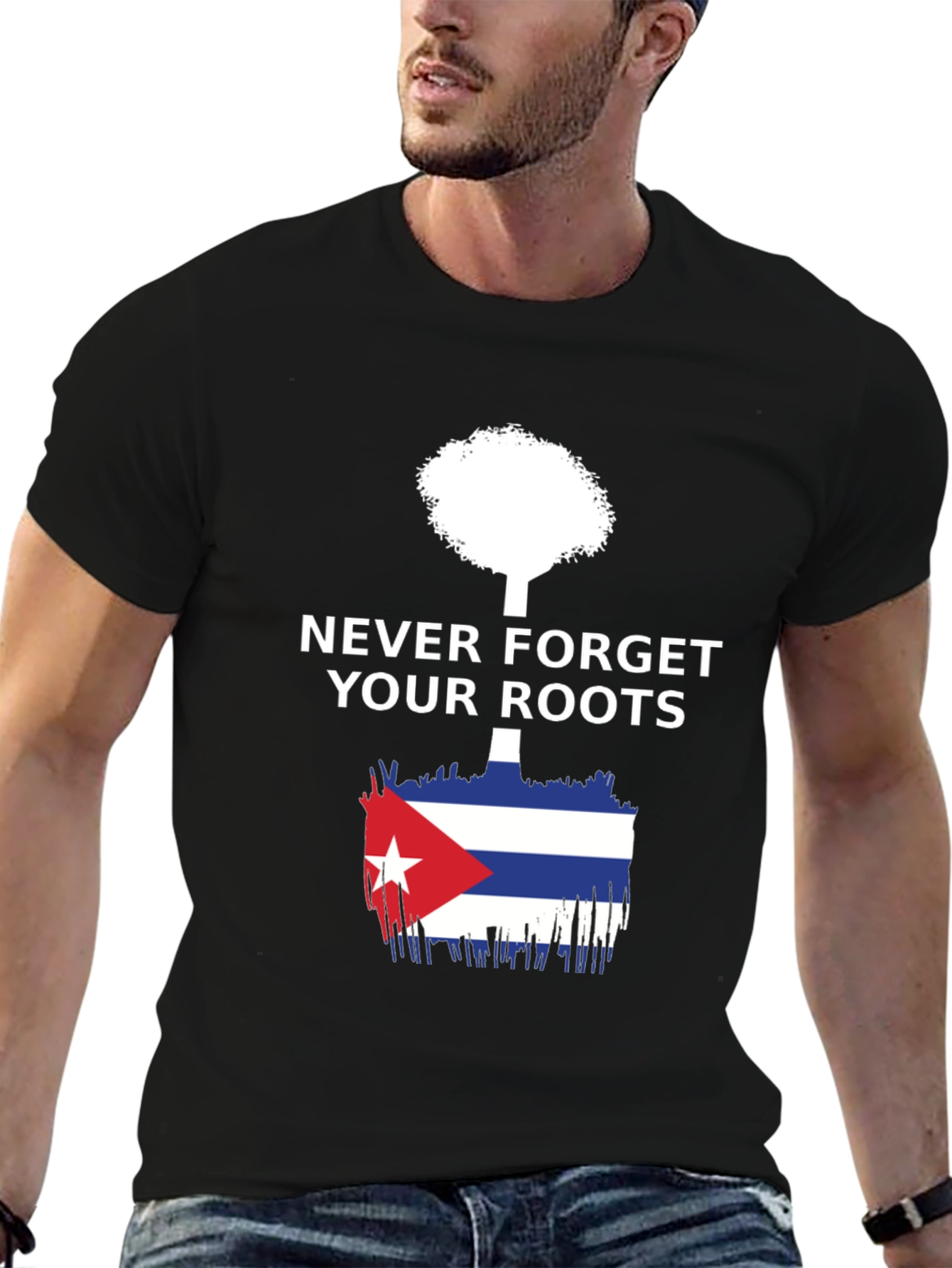 Never Forget Roots Cuba Flag Tree T-Shirt