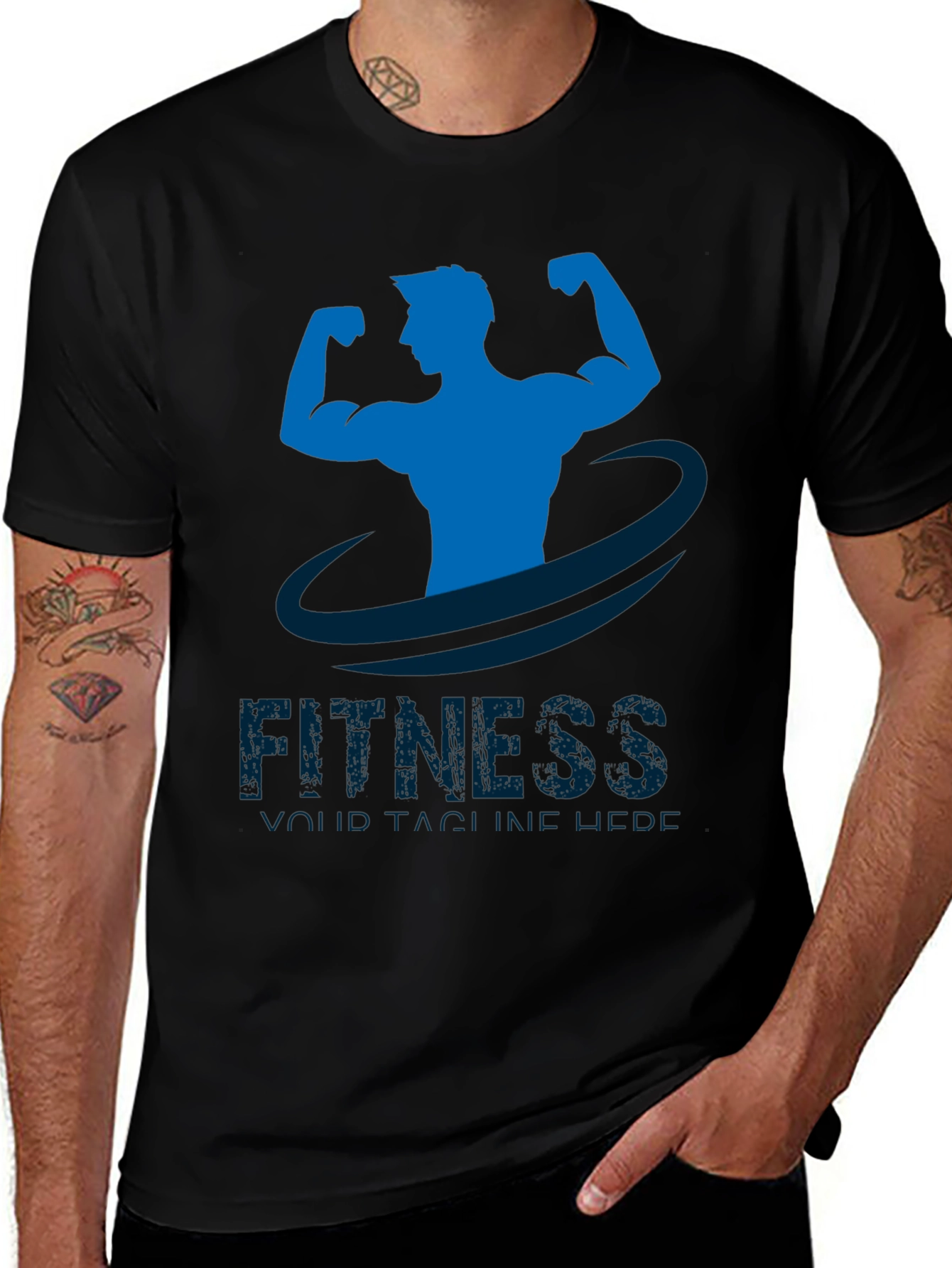 Mens Fitness Graphic T-Shirt - Black