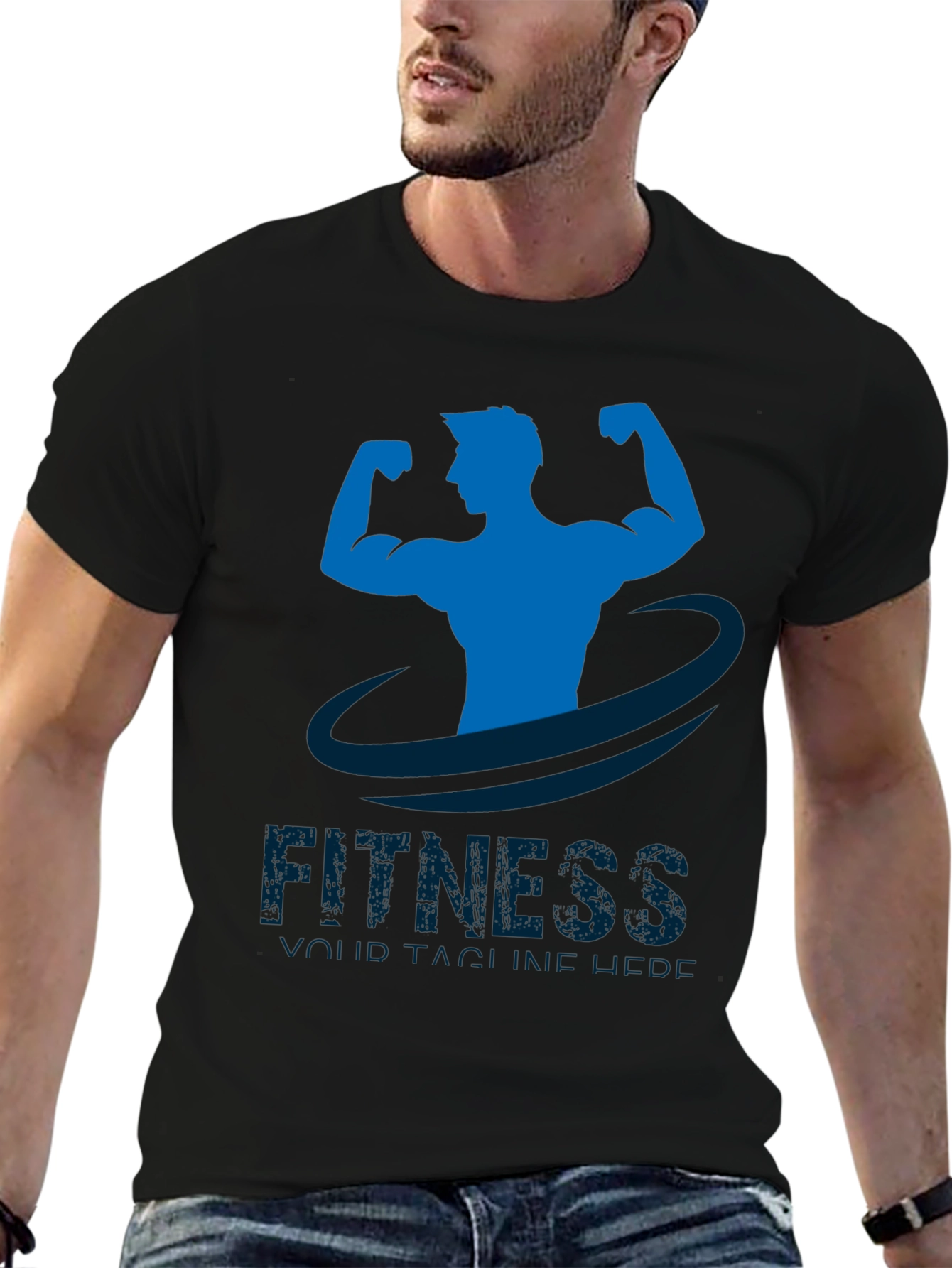 Mens Fitness Graphic T-Shirt - Black
