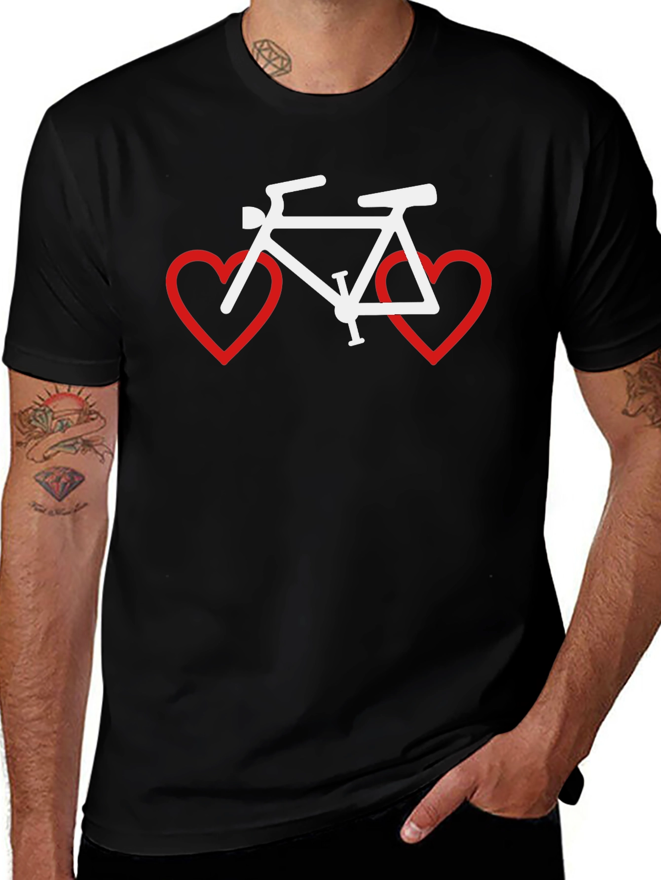 Cycling Love T-Shirt - Bike Heart Graphic Tee