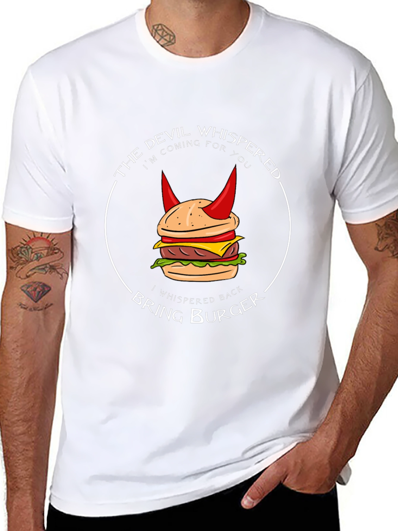 Devil Burger Graphic Tee - Bring Burger T-Shirt