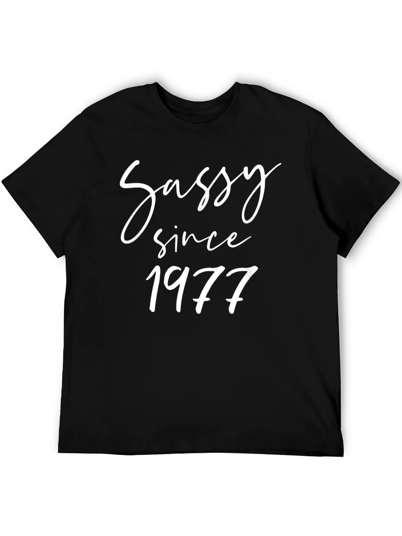 Sassy Since 1977 Black Graphic T-Shirt