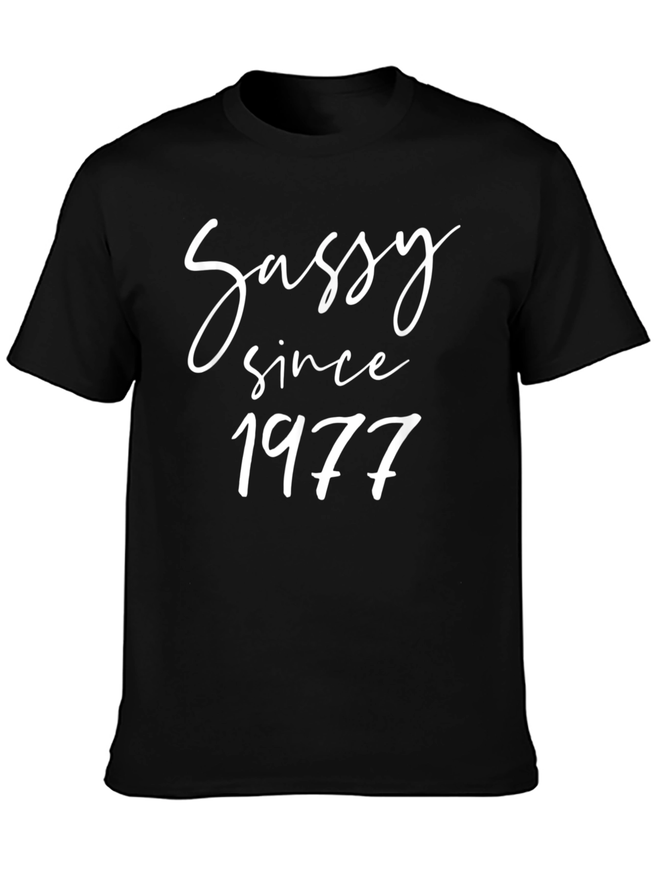 Sassy Since 1977 Black Graphic T-Shirt