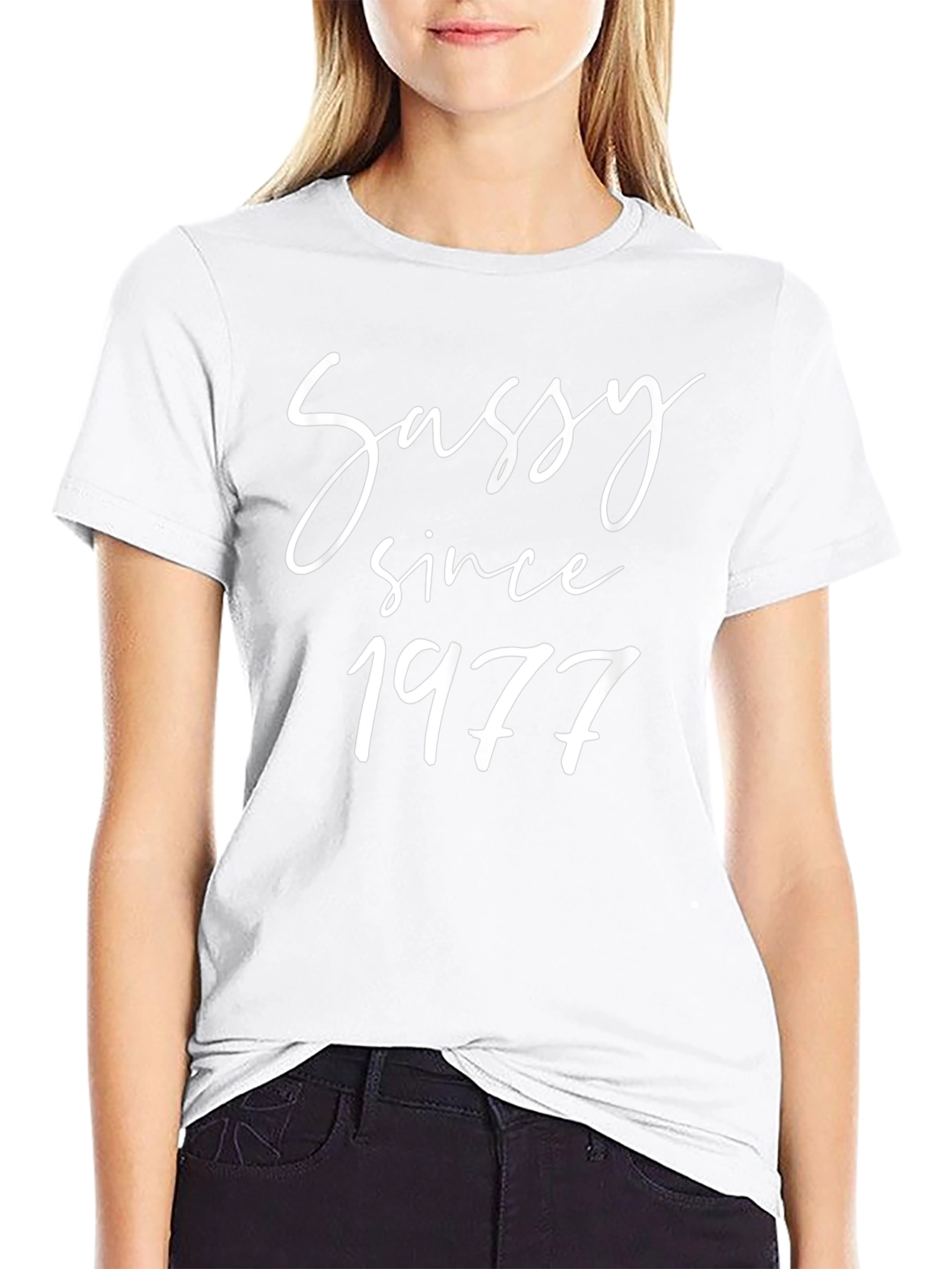 Sassy Since 1977 Black Graphic T-Shirt