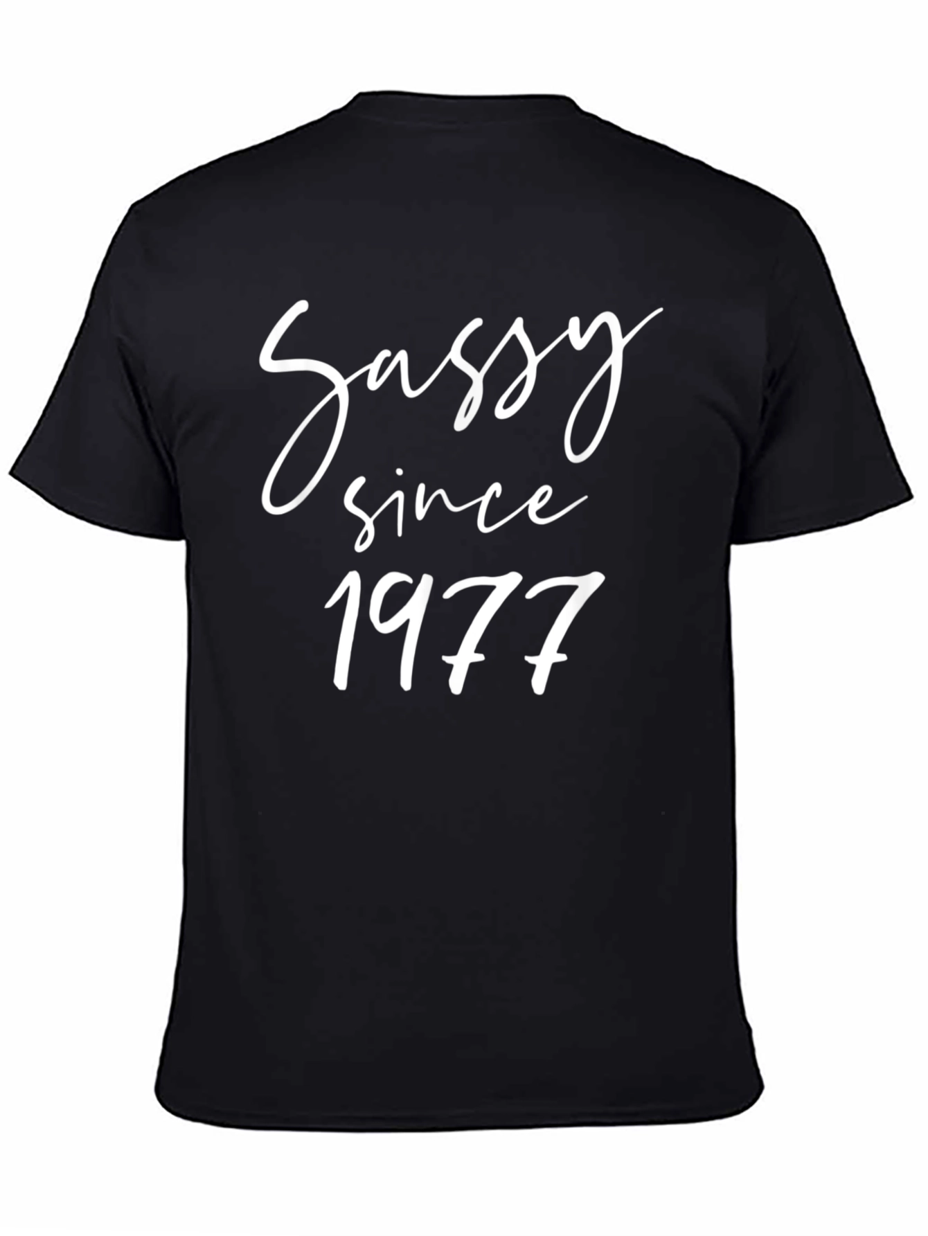 Sassy Since 1977 Black Graphic T-Shirt