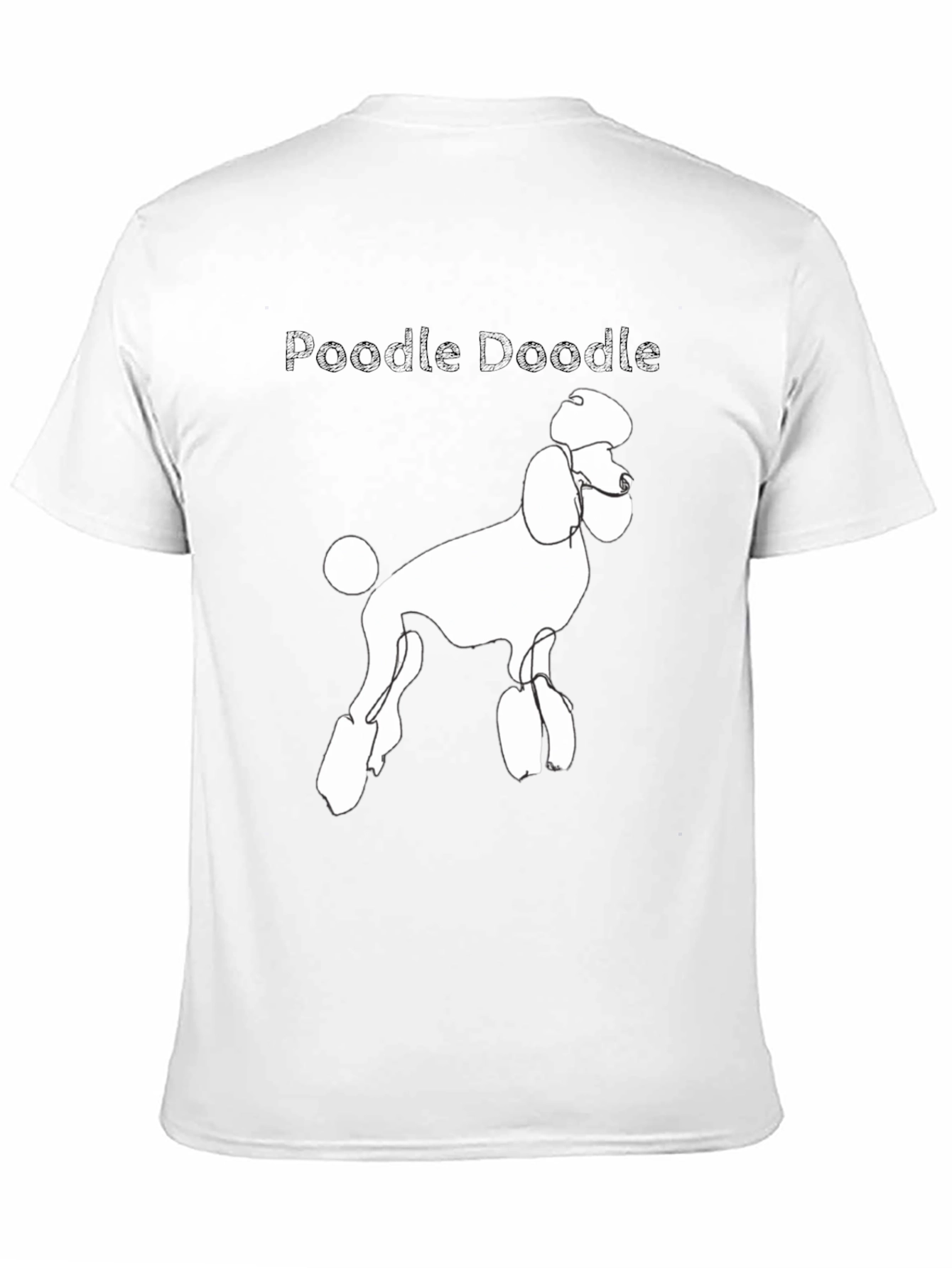Poodle Doodle Graphic Tee - Black Cotton T-Shirt
