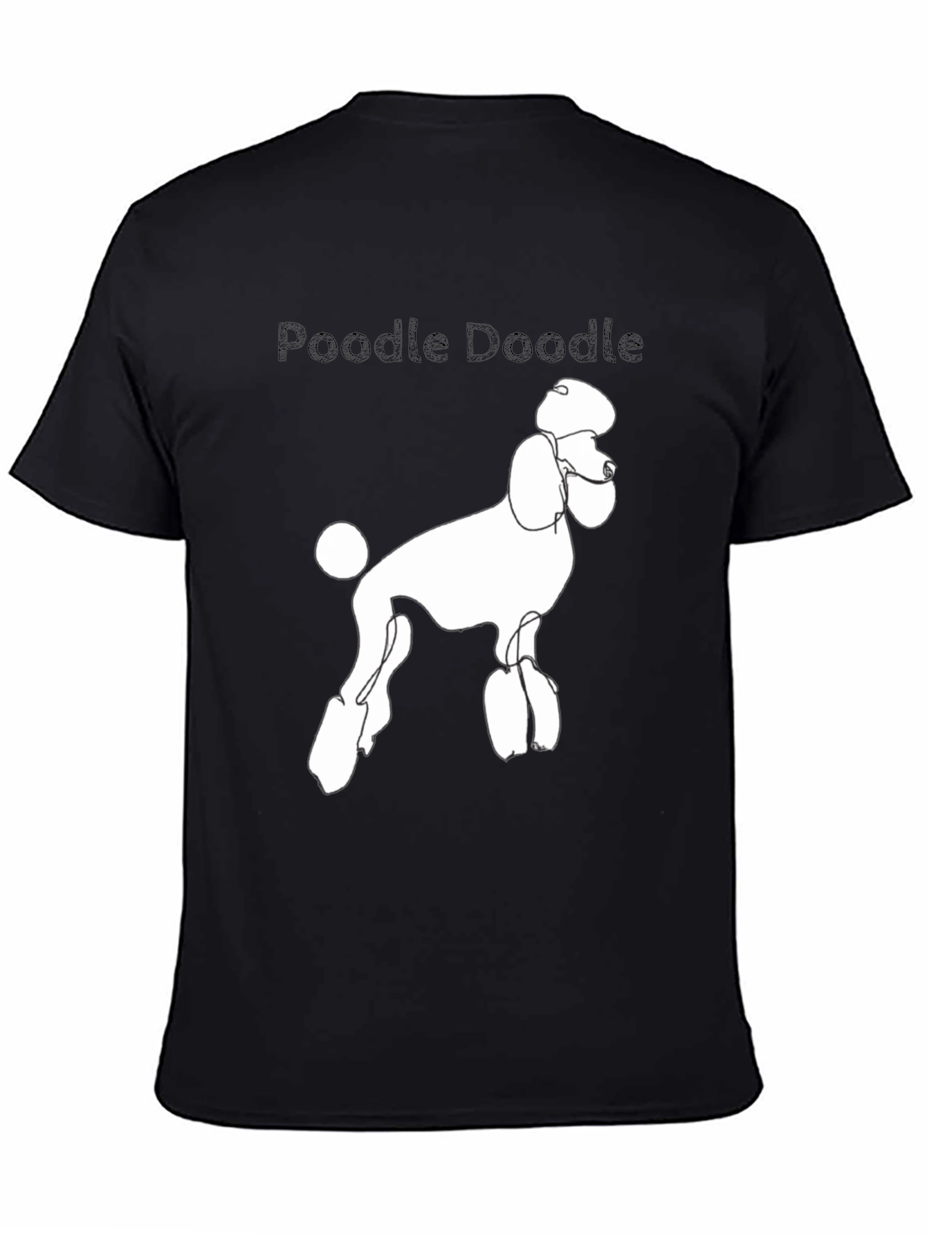 Poodle Doodle Graphic Tee - Black Cotton T-Shirt